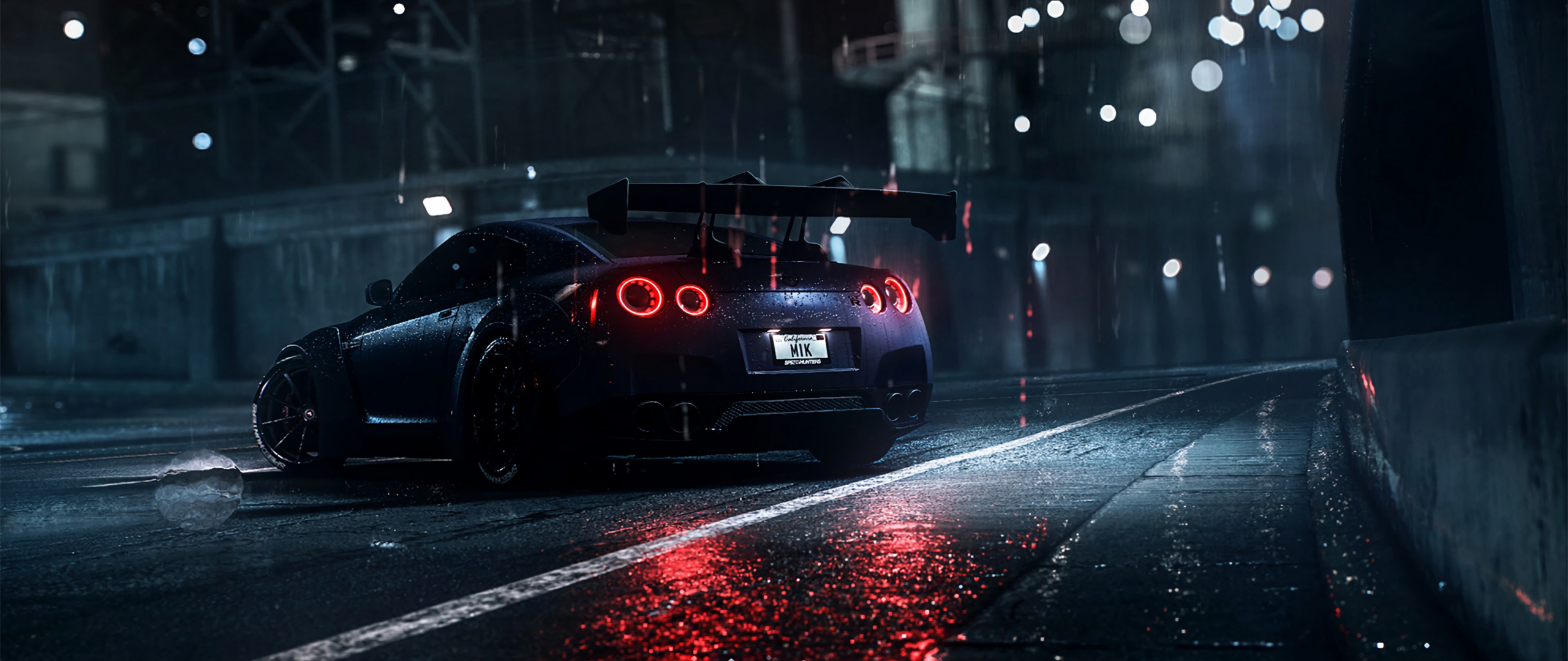 Nissan GT-R, Sportscar art wallpaper, HD image, 2560x1080 Dual Screen Desktop