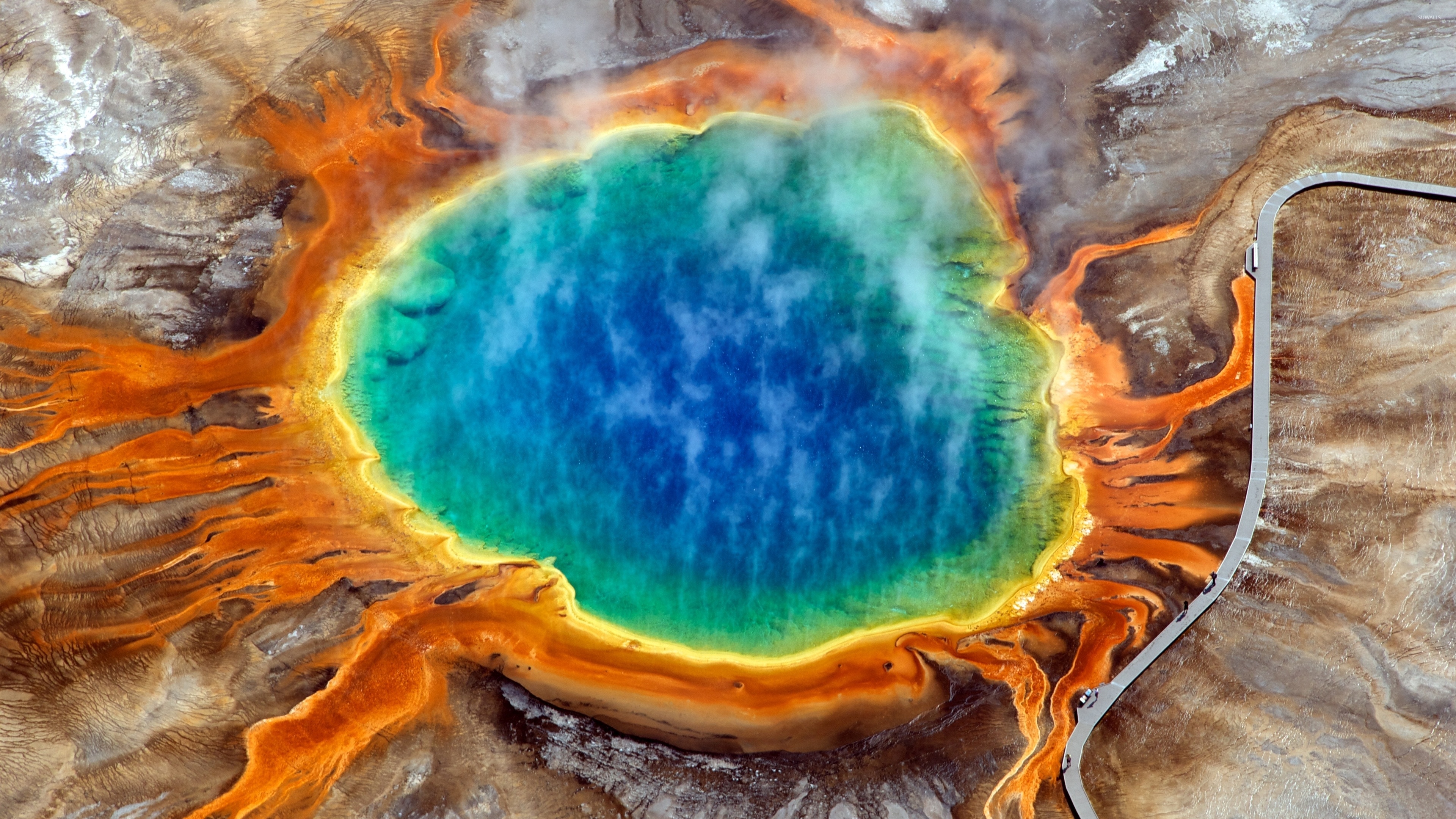 Grand Prismatic Spring, Nature wallpapers, 3840x2160 4K Desktop