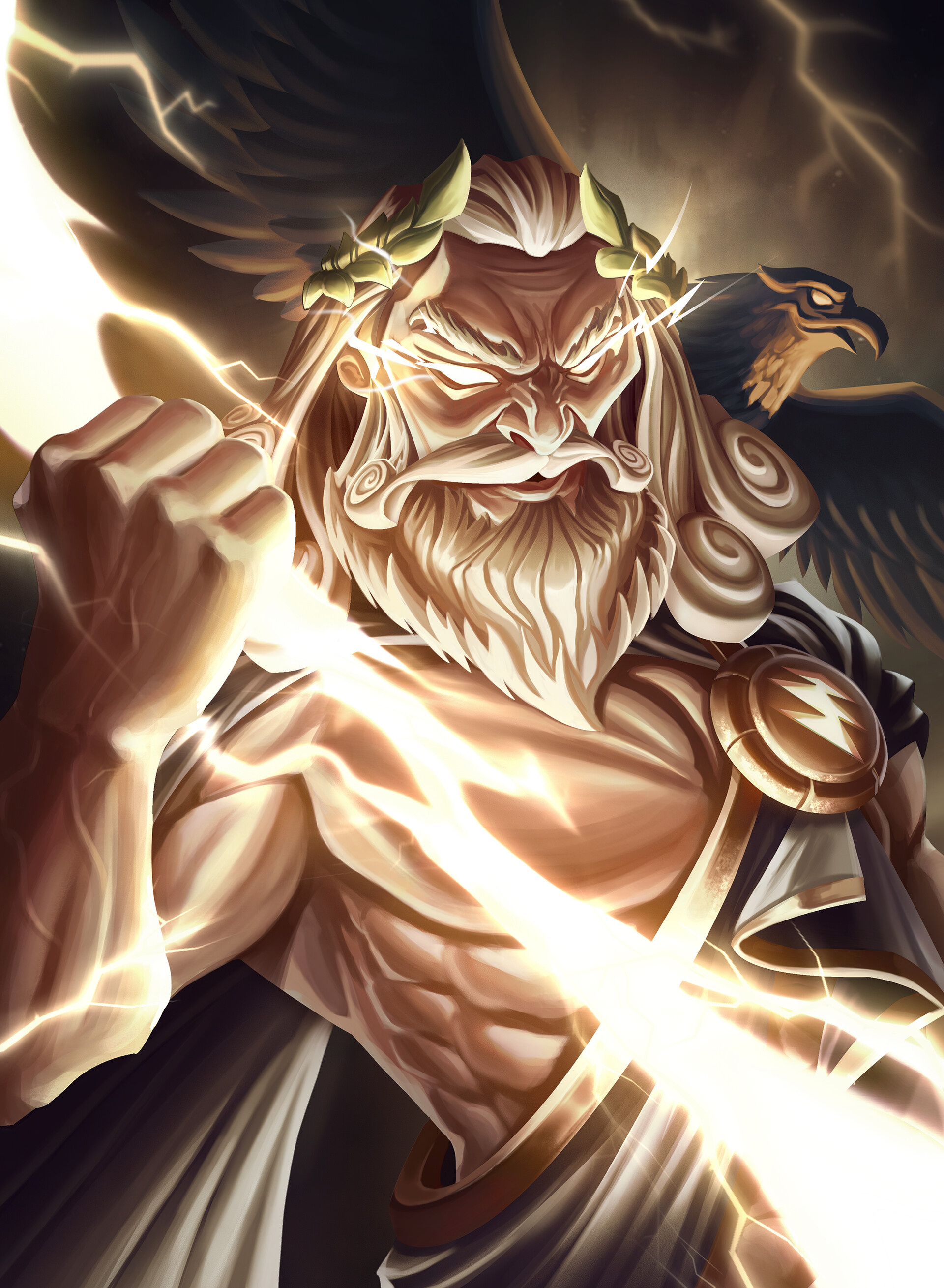 Zeus, ArtStation showcase, Divine artwork, Creative expression, 1920x2620 HD Phone