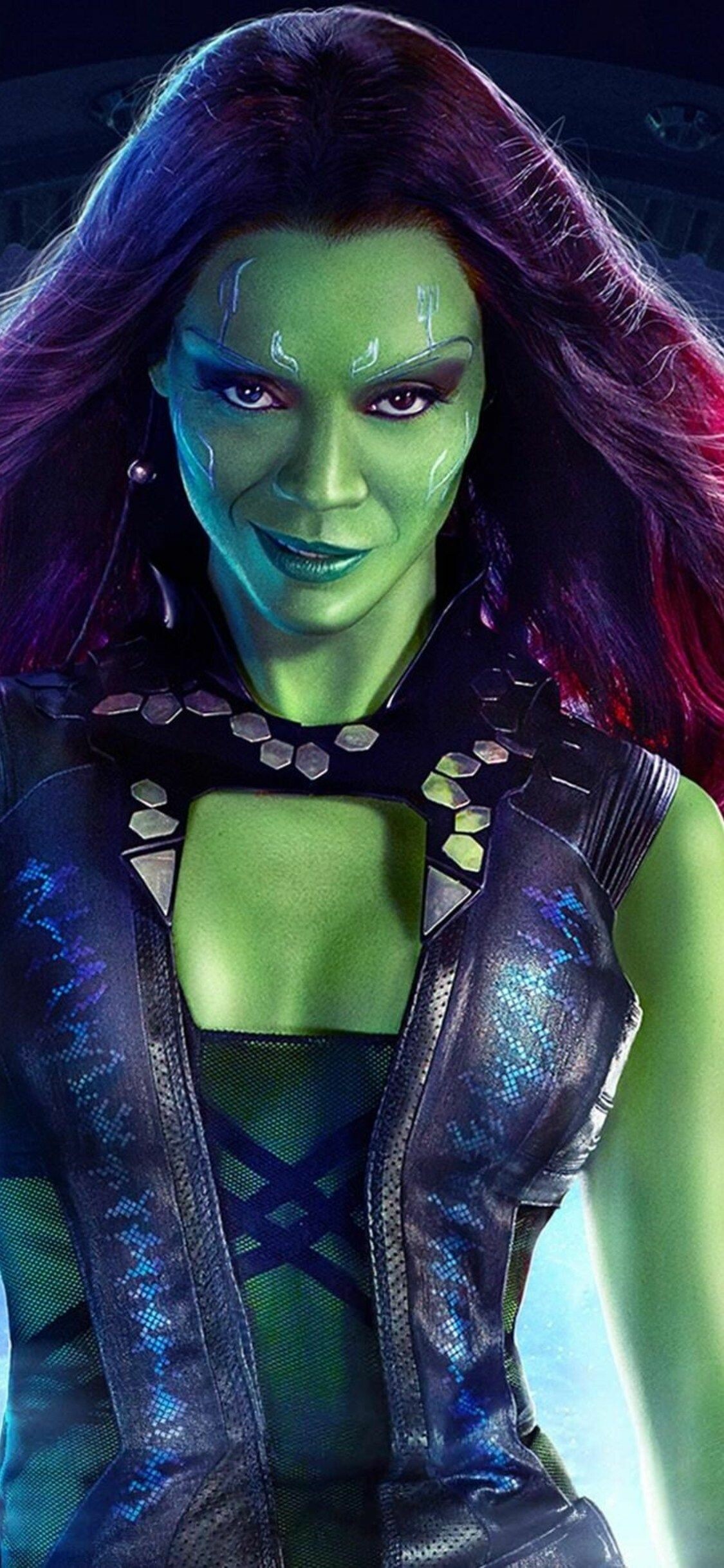 Zoe Saldana, Celeb actress, iPhone XS, Gamora, 1130x2440 HD Phone