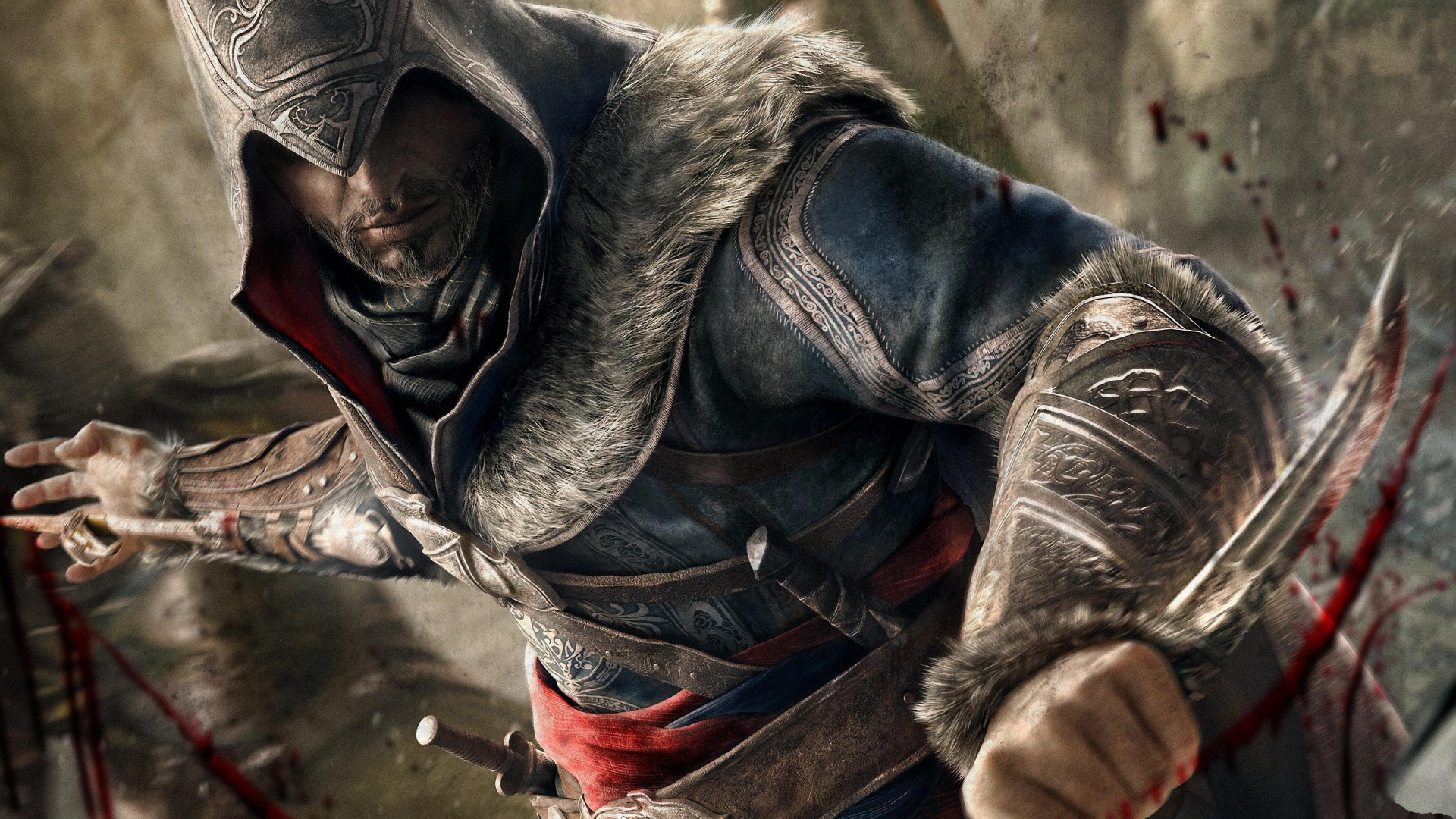 Ezio Auditore da Firenze, Assassin's Creed Revelations, Dual hidden blades, 4K Desktop wallpaper