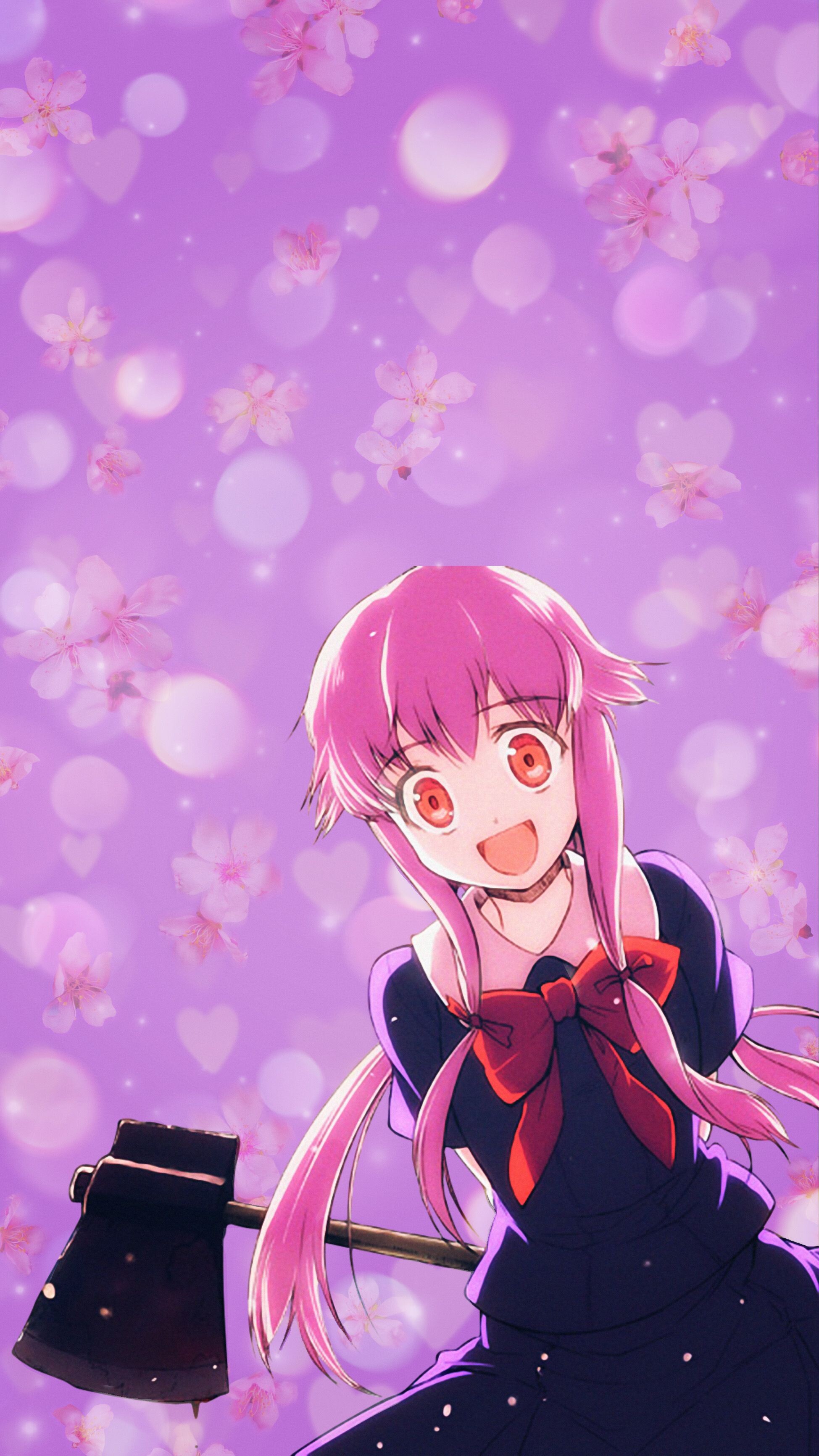 Gasai Yuno, yuno gasai wallpaper, future diary, 1950x3470 HD Phone