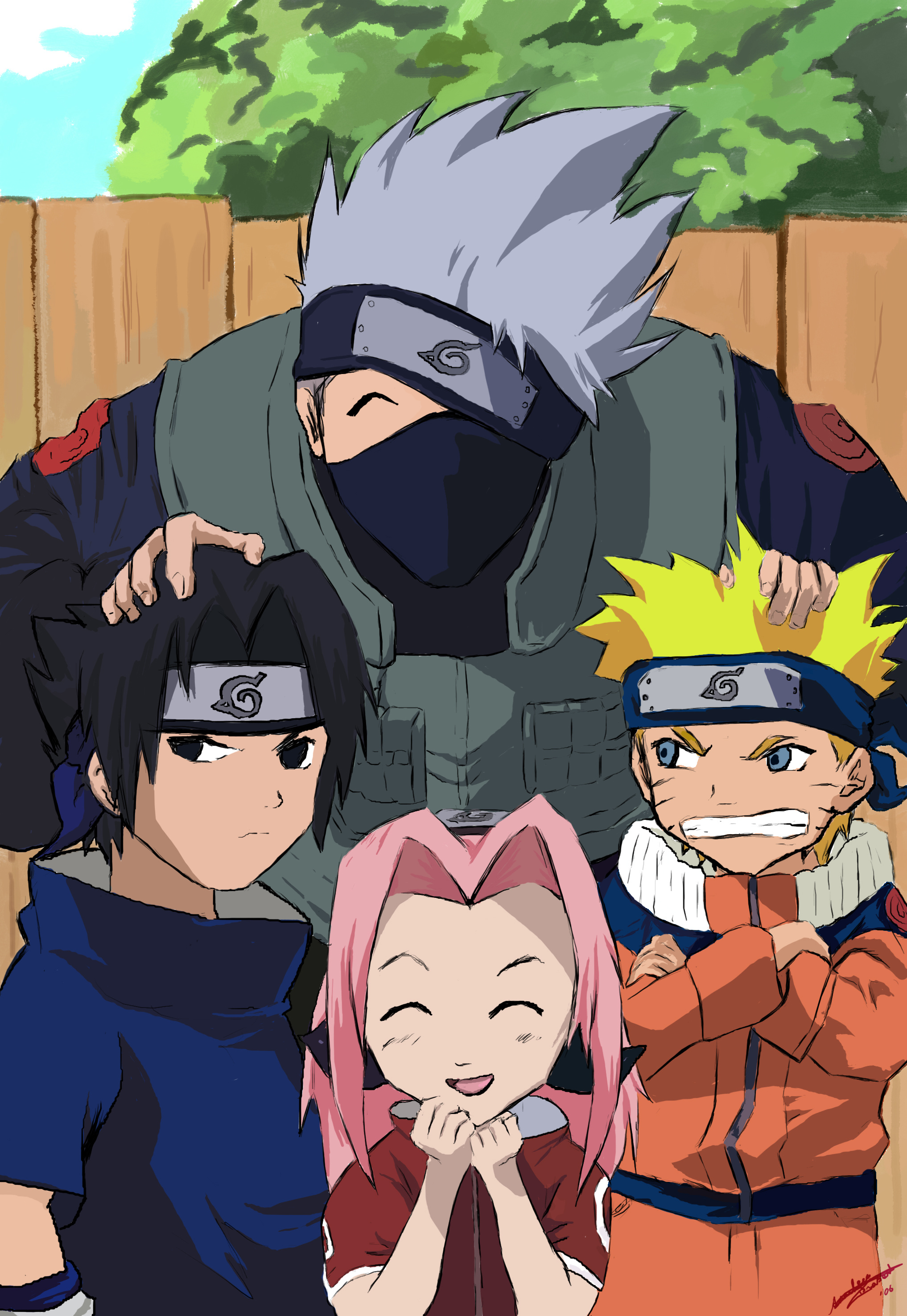 Kakashi Hatake, Naruto Uzumaki, Sasuke Uchiha, Sakura Haruno, HD Phone wallpaper