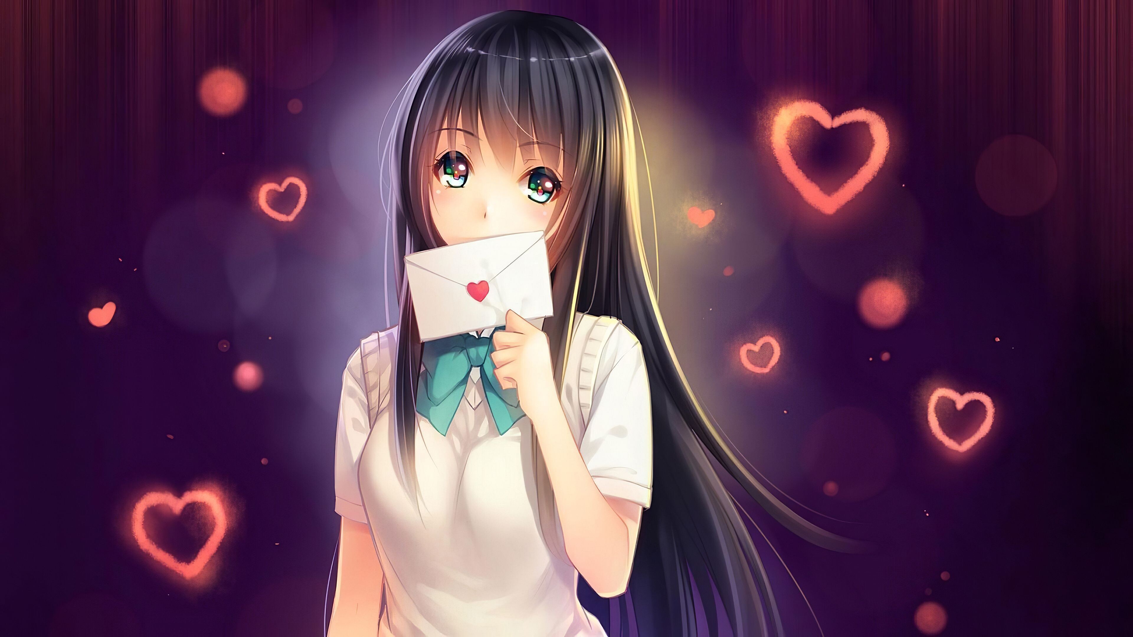 Anime girl charm, Adorable wallpapers, Cute beauty, Playful backgrounds, 3840x2160 4K Desktop