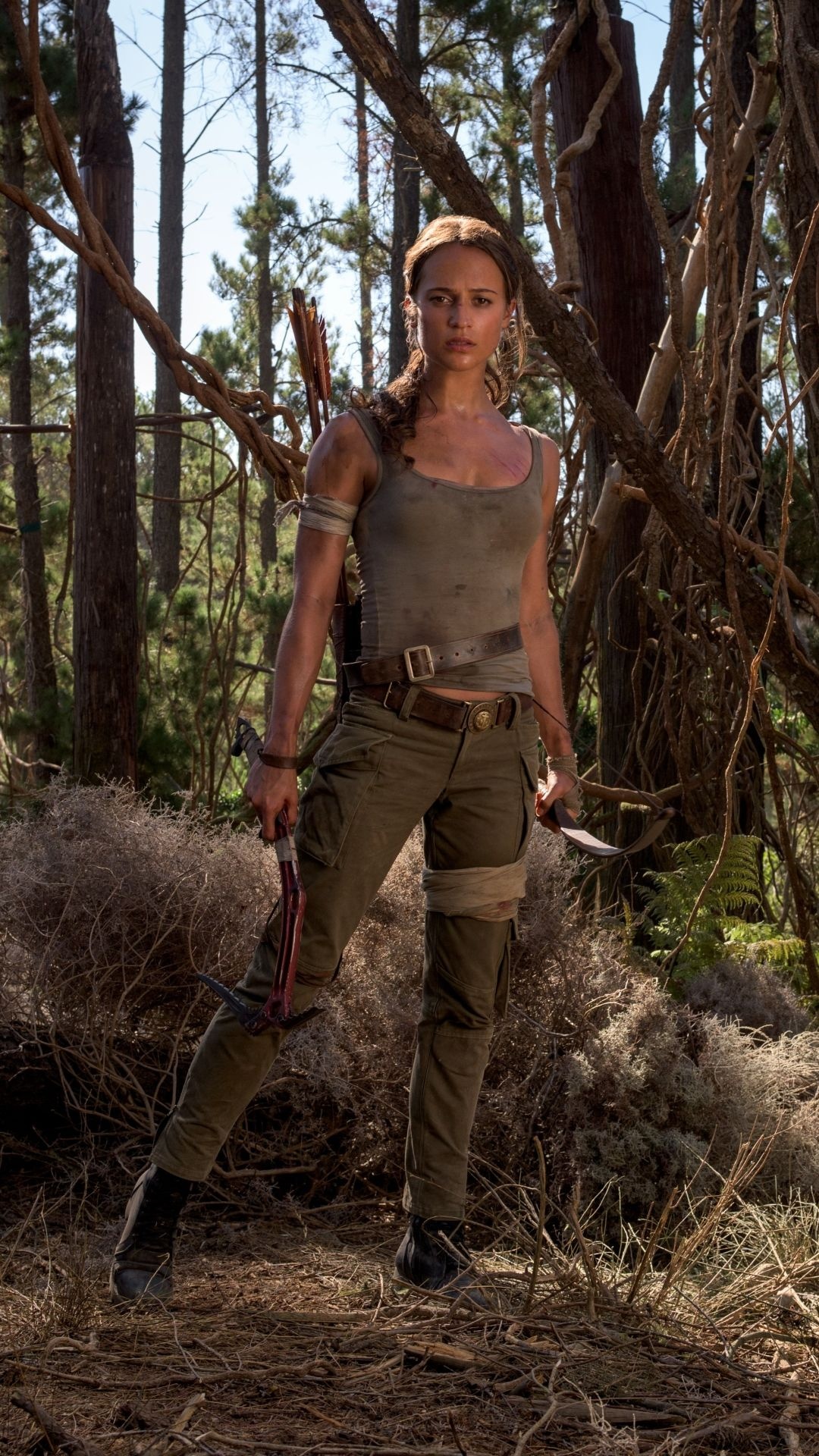 Lara Croft movie, Iconic video game character, Action-packed adventure, Tomb raider, 1080x1920 Full HD Phone