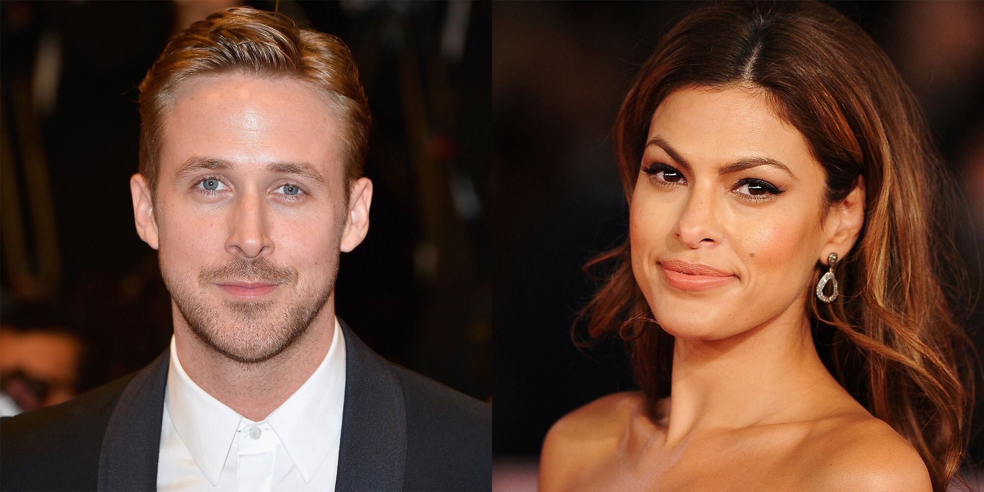 Ryan Gosling, Eva Mendes, Celebrity couple, Hollywood romance, 2000x1000 Dual Screen Desktop