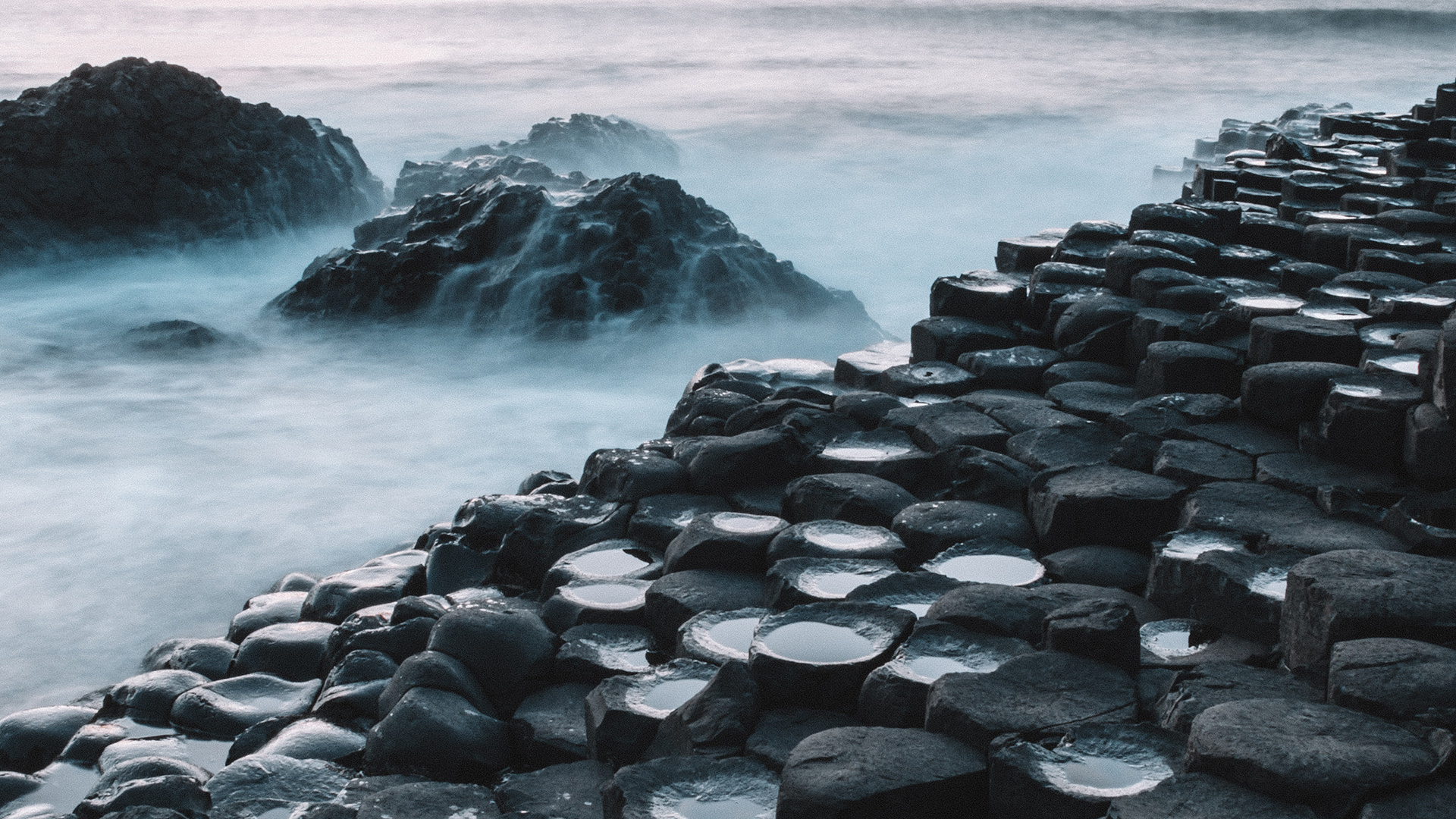 Causeway, Mystical landscape, Giant's footsteps, Coastal attraction, 1920x1080 Full HD Desktop