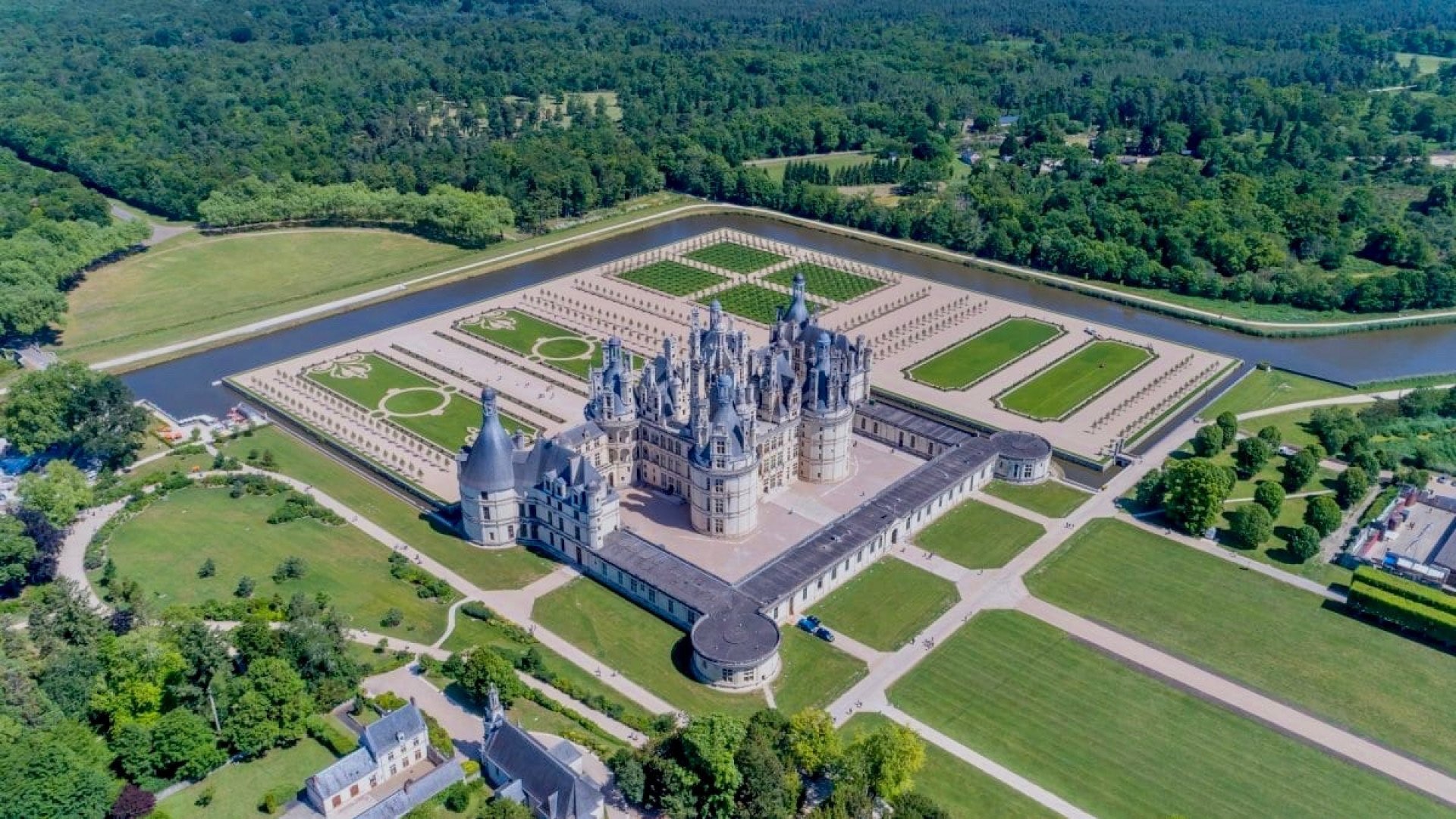 Flge ber chteau de Chambord, Wingly, Travel, 1920x1080 Full HD Desktop