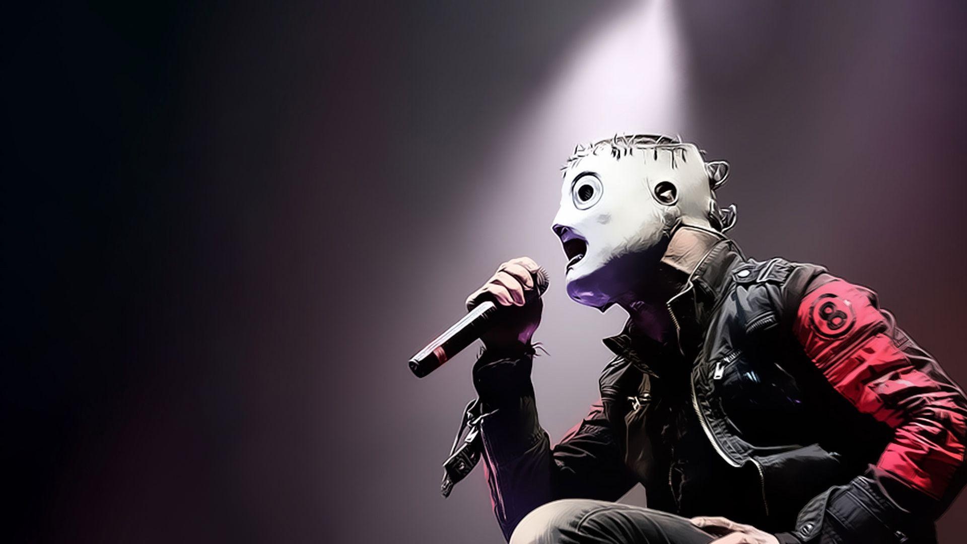 Corey Taylor, All Hope Is Gone mask, Slipknot live concert, Full HD Desktop wallpaper