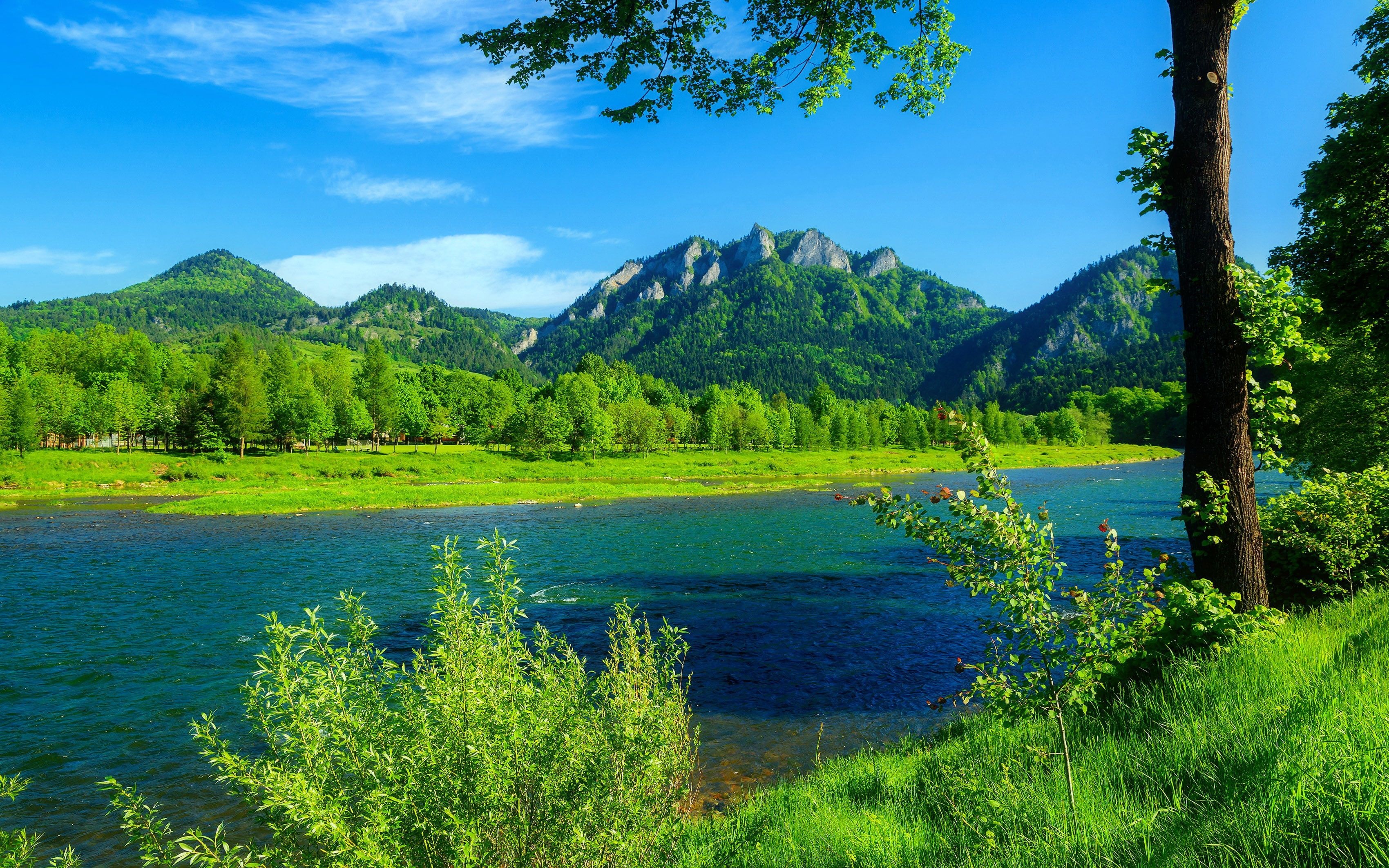 Trzy Korony mountain, Dunajec River, Pieniny Mountains, HD Desktop wallpaper
