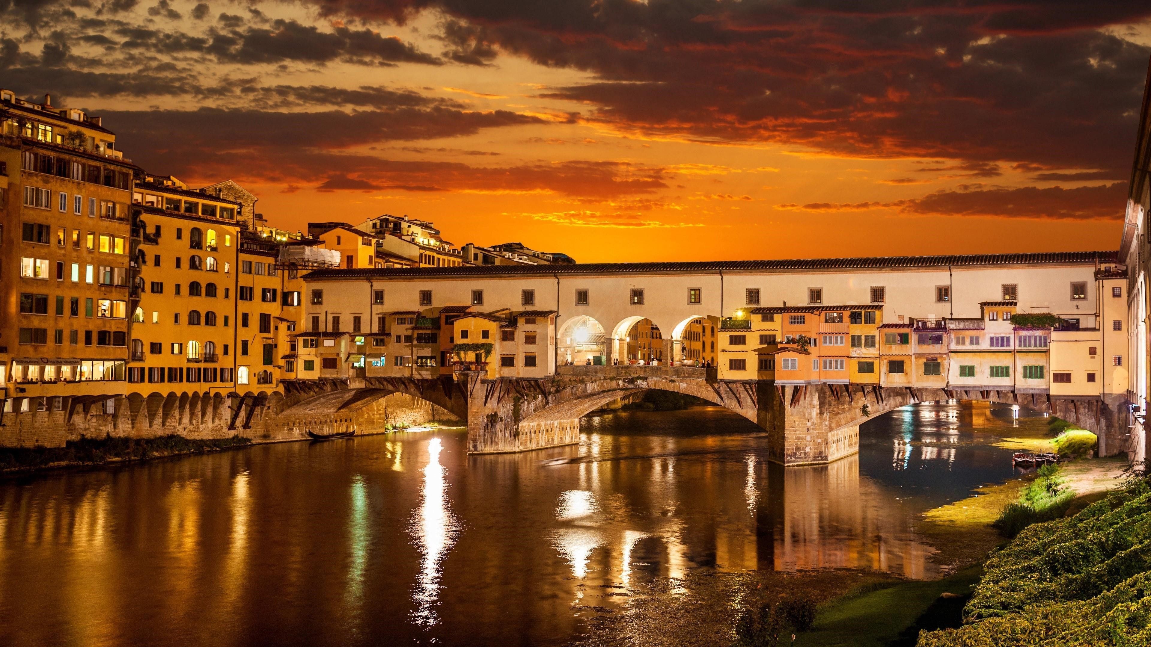 Ponte Vecchio, Wallpapers, Backgrounds, 3840x2160 4K Desktop