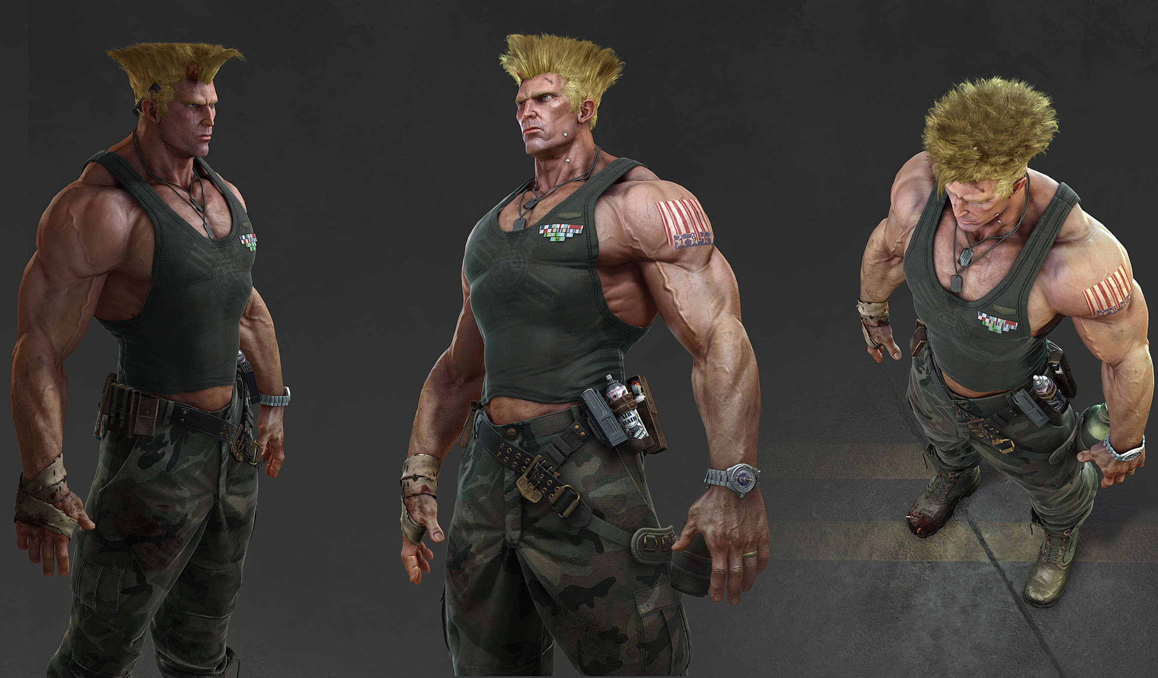 Guile (Gaming), Impressive artwork, ArtStation portfolio, Street Fighter V, 2320x1360 HD Desktop