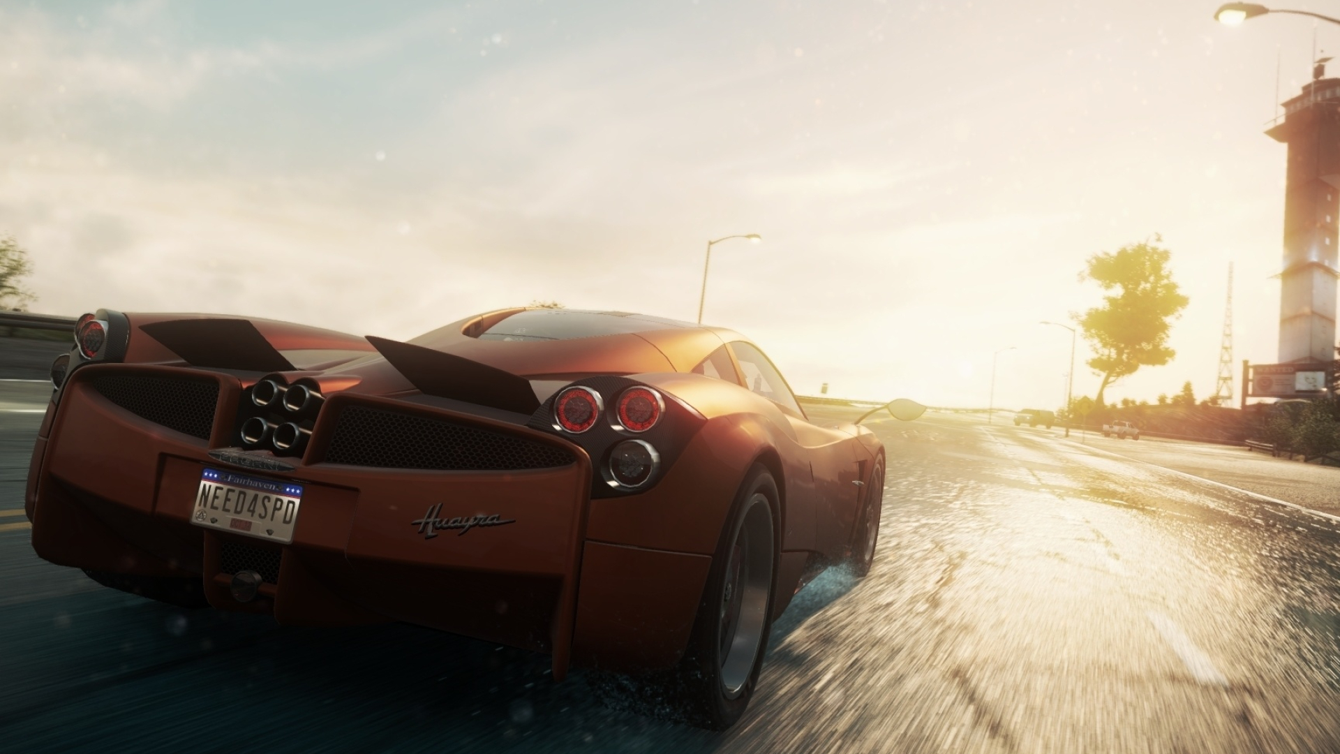Pagani Huayra, NEED4SPD license plate, Fairhaven coastal road, Full HD Desktop wallpaper