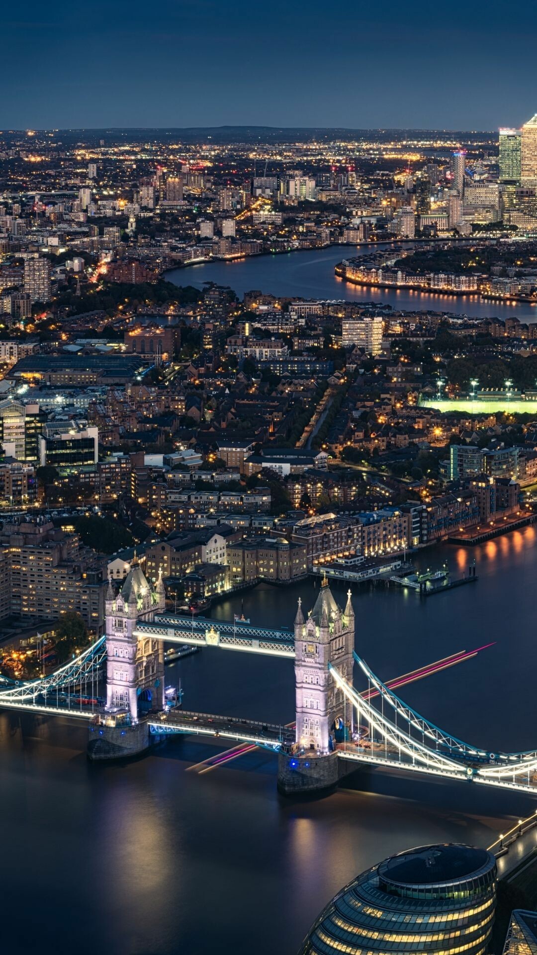 Aerial view, Tower Bridge Wallpaper, 1080x1920 Full HD Phone