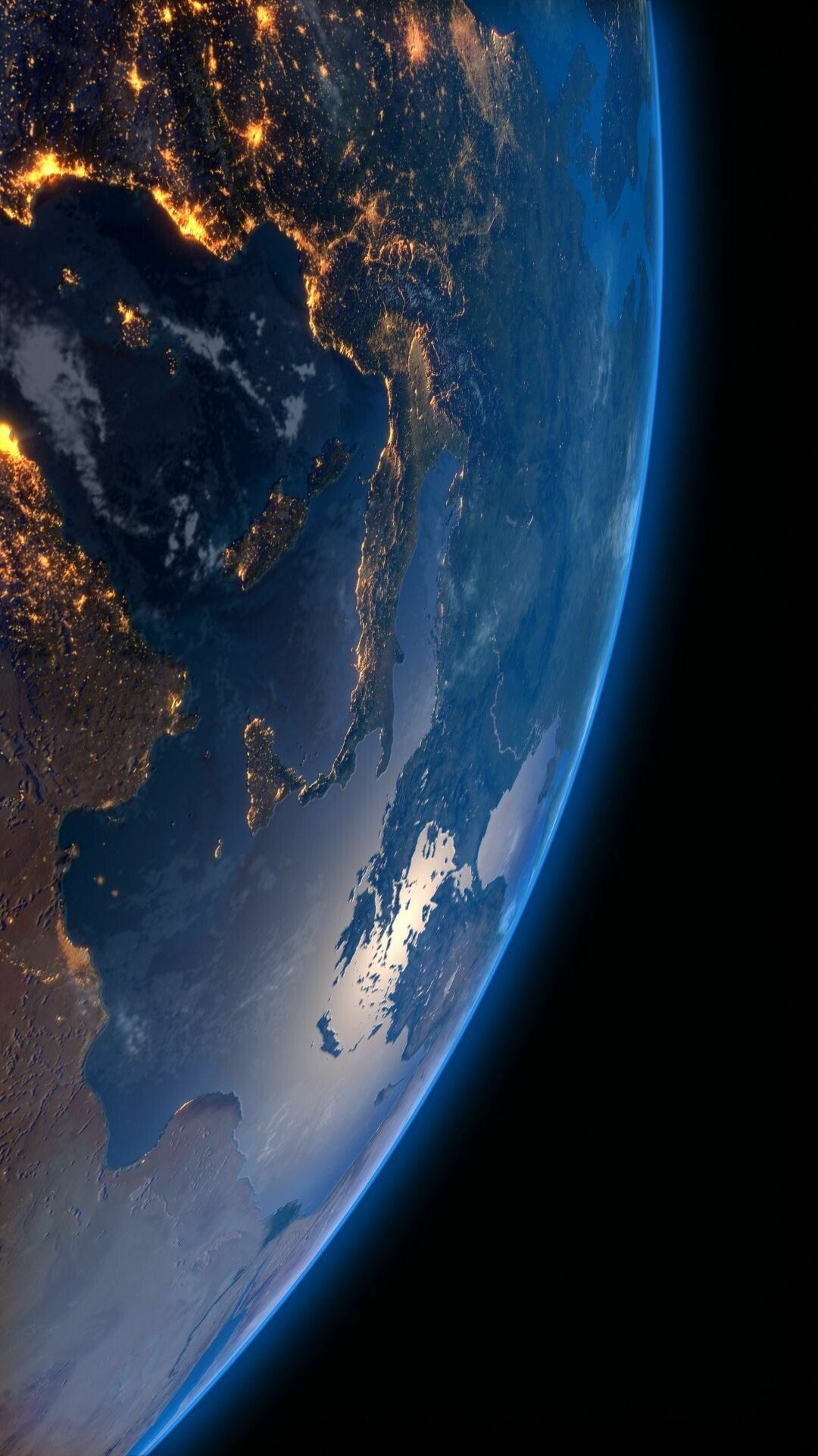 Earth at night, Space marvel, Astral landscapes, Spectacular backgrounds, 1080x1920 Full HD Phone