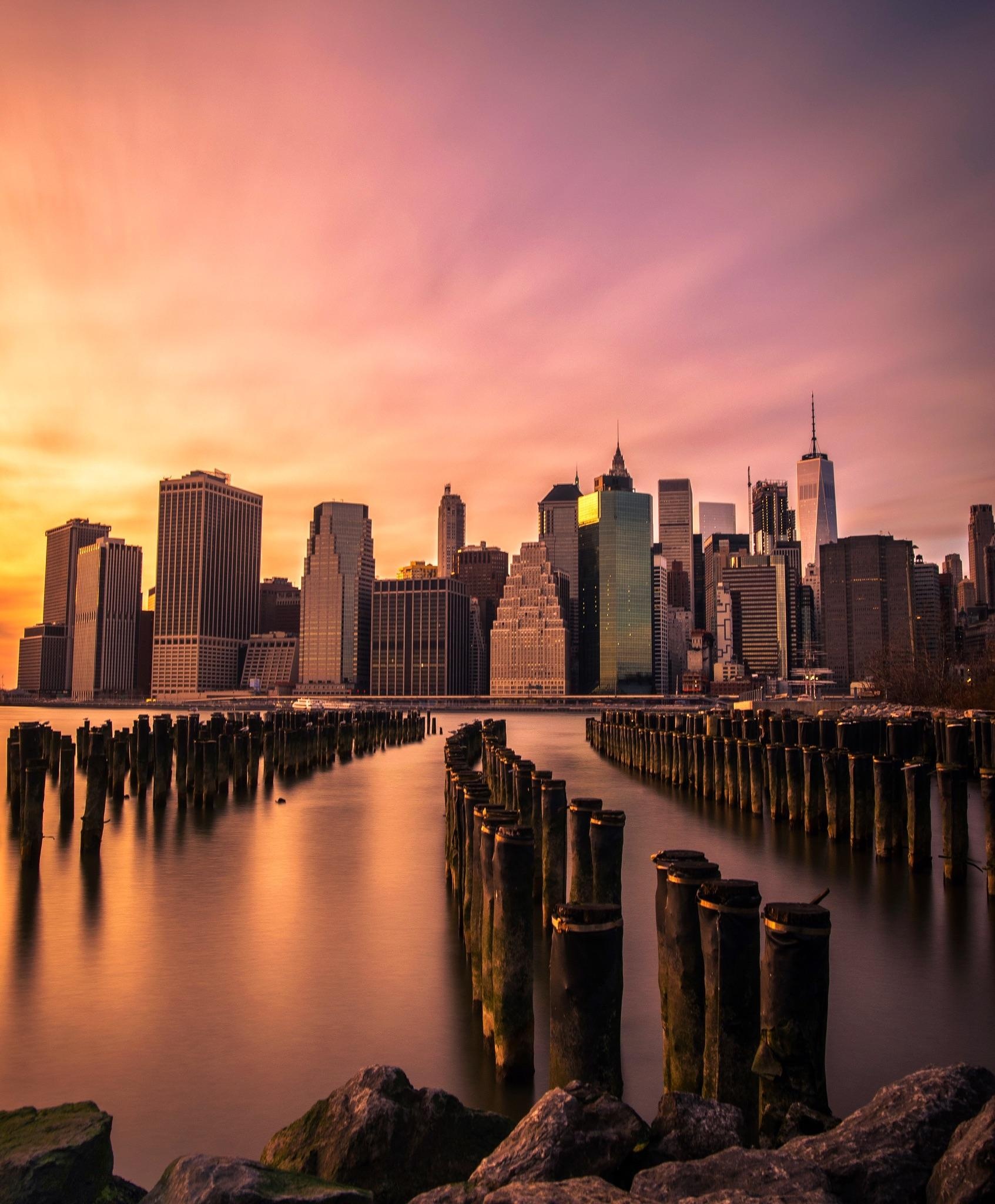 Manhattan Skyline, Travels, Sunset view, Mesmerizing cityscape, 1700x2050 HD Phone