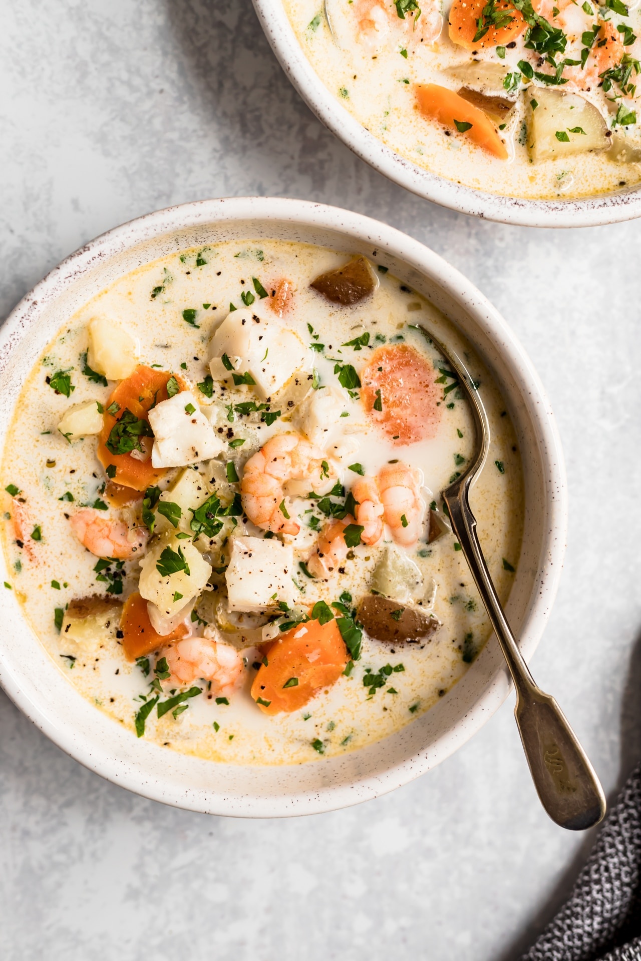 Healthy seafood chowder, Hearty soup, Wholesome ingredients, Seafood goodness, 1280x1920 HD Phone