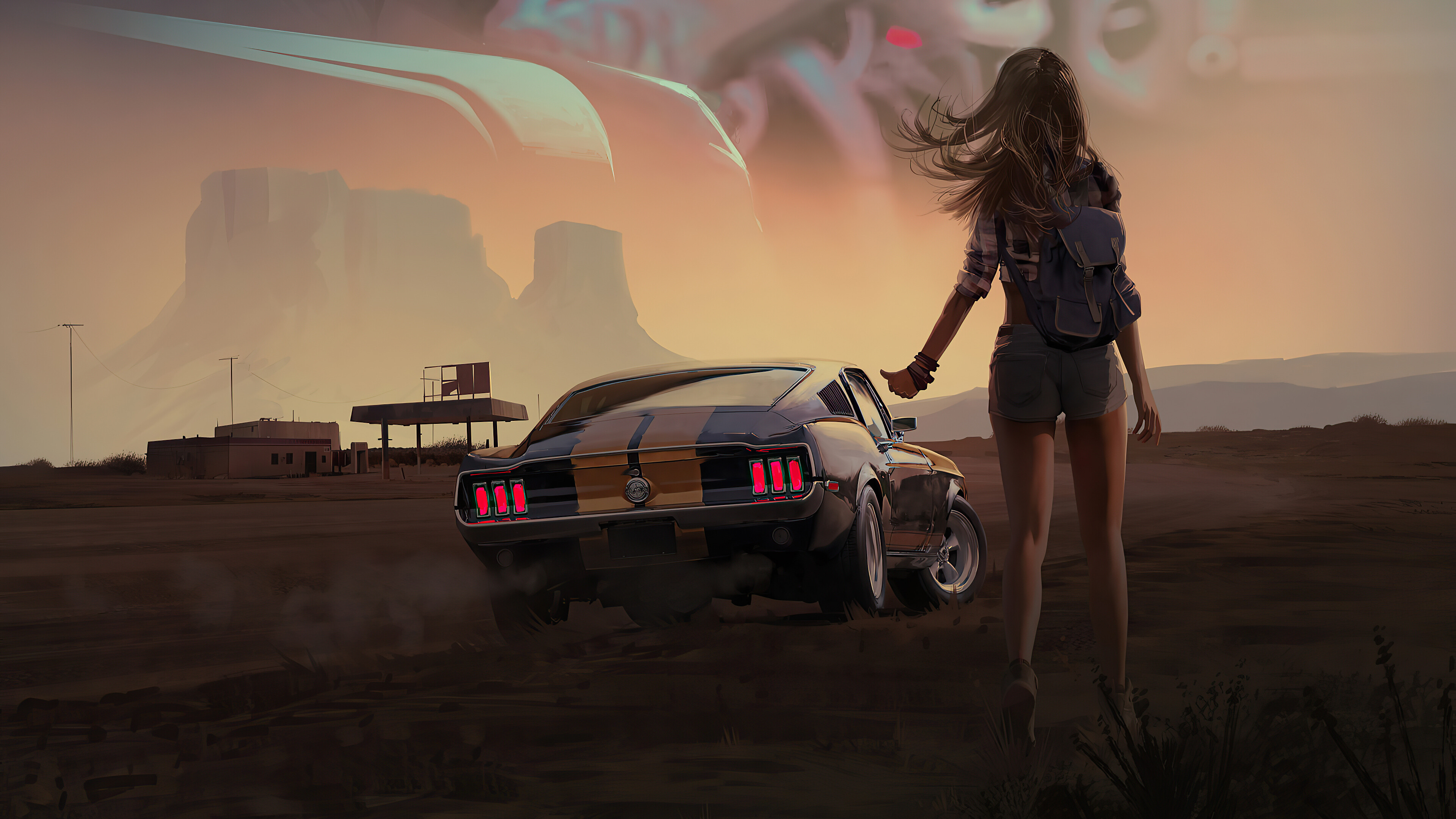 Ford Mustang GT, Girls and Muscle Cars Wallpaper, 3840x2160 4K Desktop