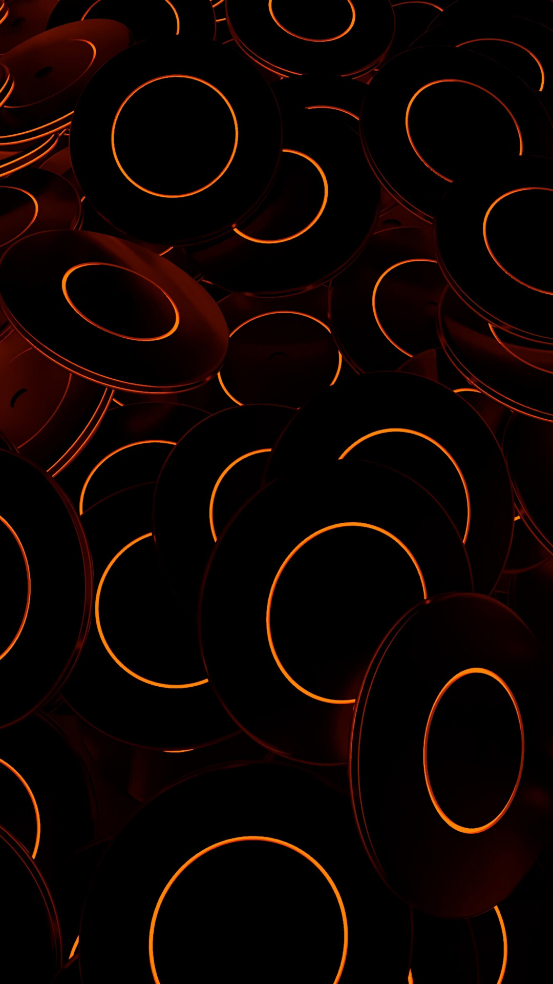 Dark glowing disks, Lustrous darkness, Galaxy of light, Enigmatic allure, 1080x1920 Full HD Phone