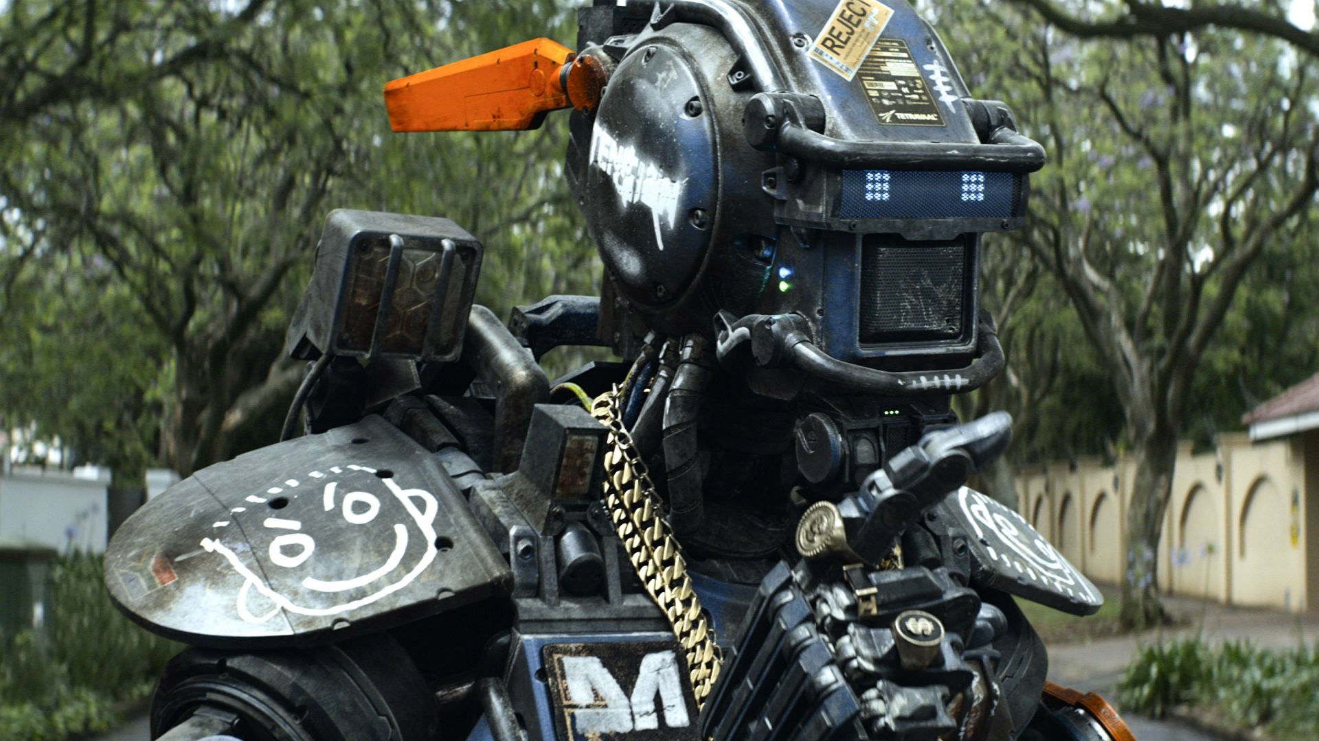 Chappie movie, Cyberpunk action, Thrilling adventure, 1920x1080 Full HD Desktop