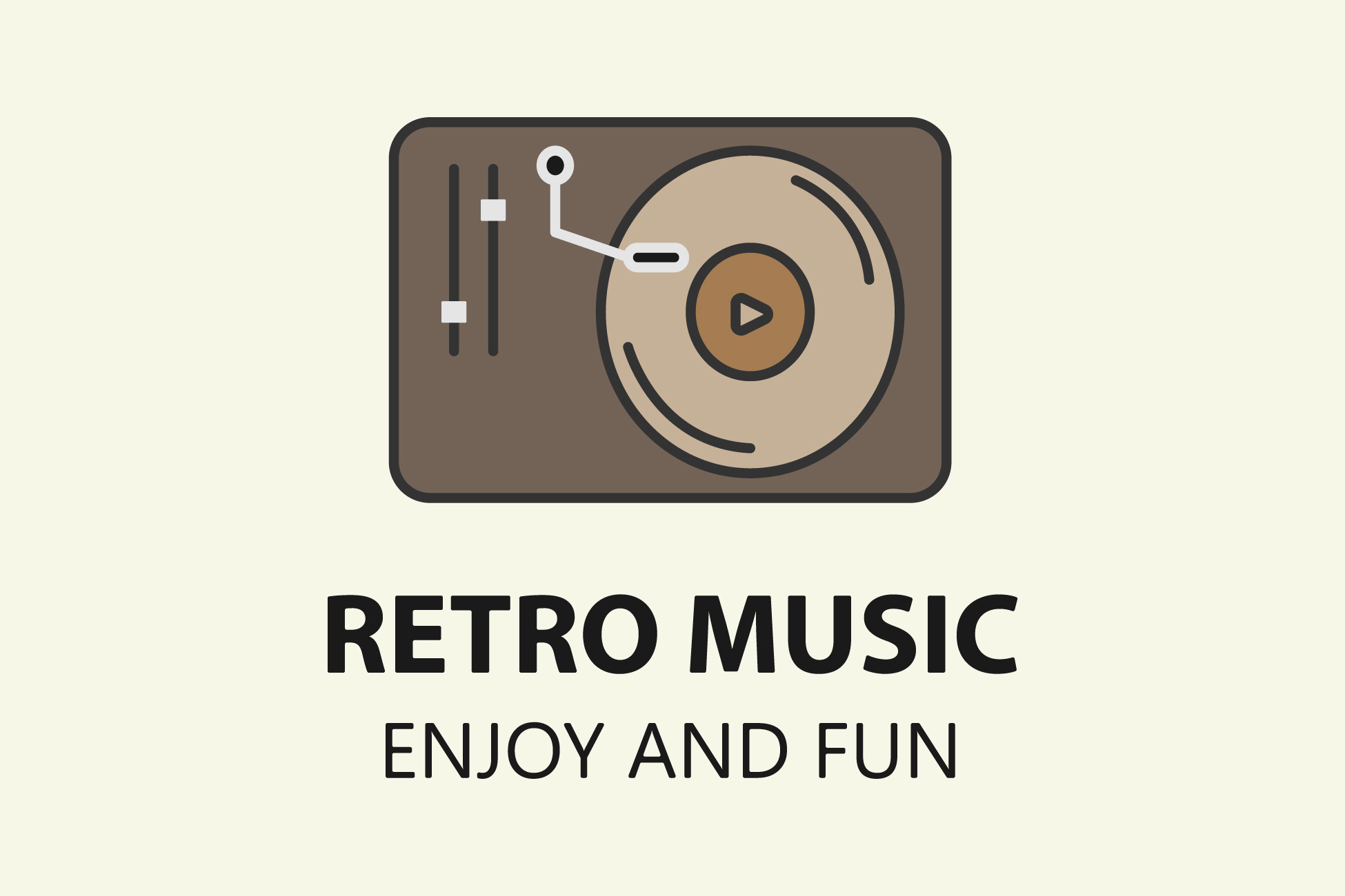 Minimalist turntable illustration, Retro Music slogan, Flat art vinyl record, HD Desktop wallpaper
