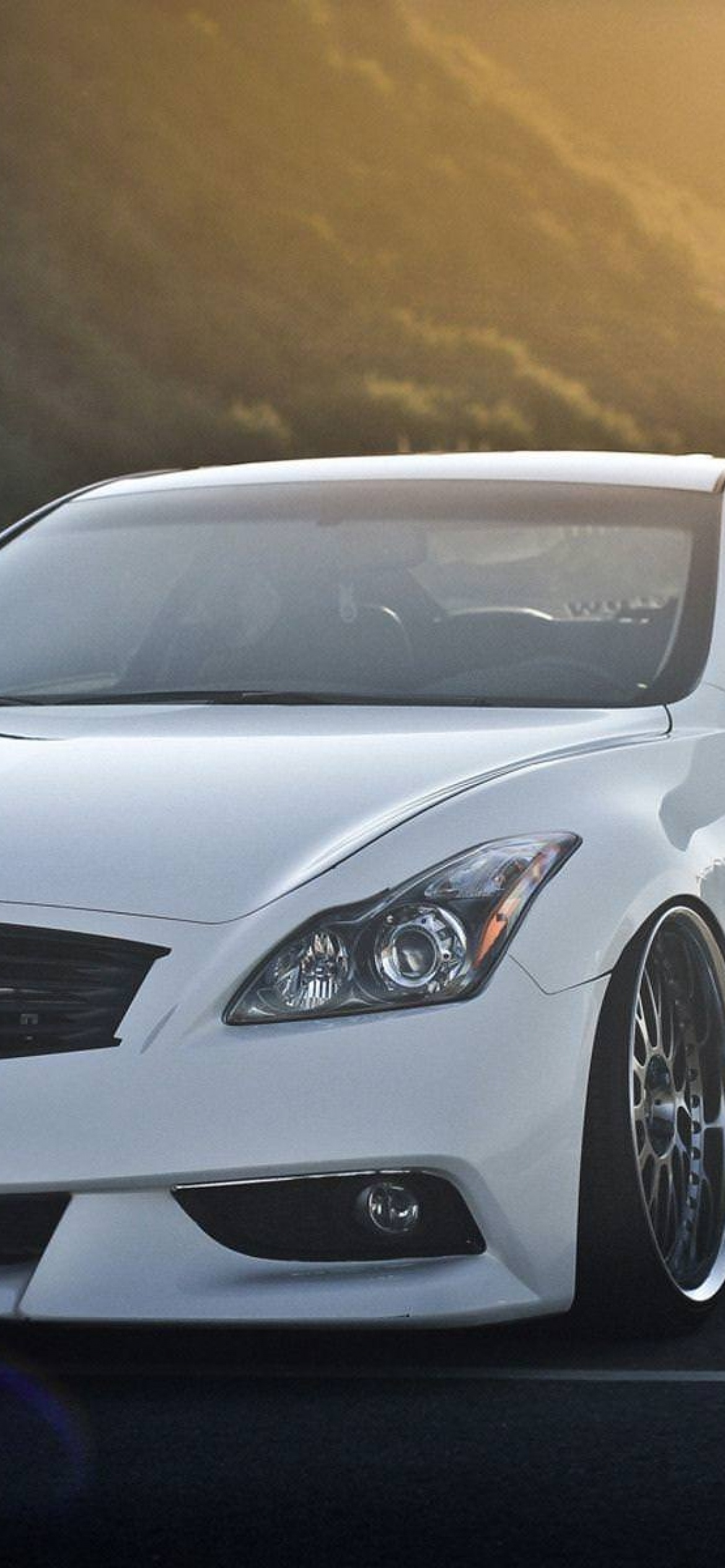 Infiniti G37, White 4k mobile wallpaper, Stylish and powerful, 1170x2540 HD Phone