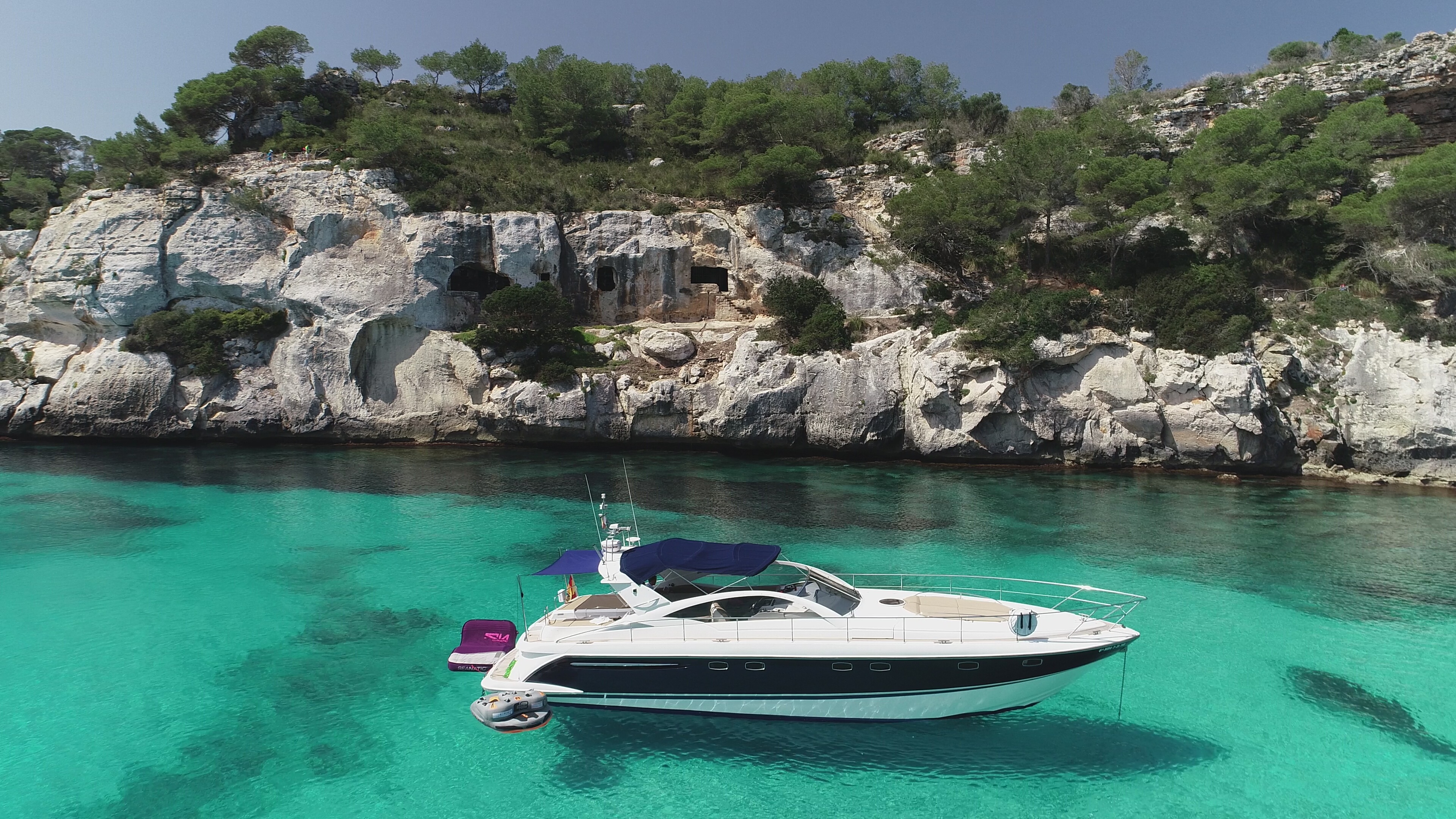 Fairline Targa 52 GT, Motor boat in Spain, Luxury yacht charter, Mediterranean voyage, 3840x2160 4K Desktop