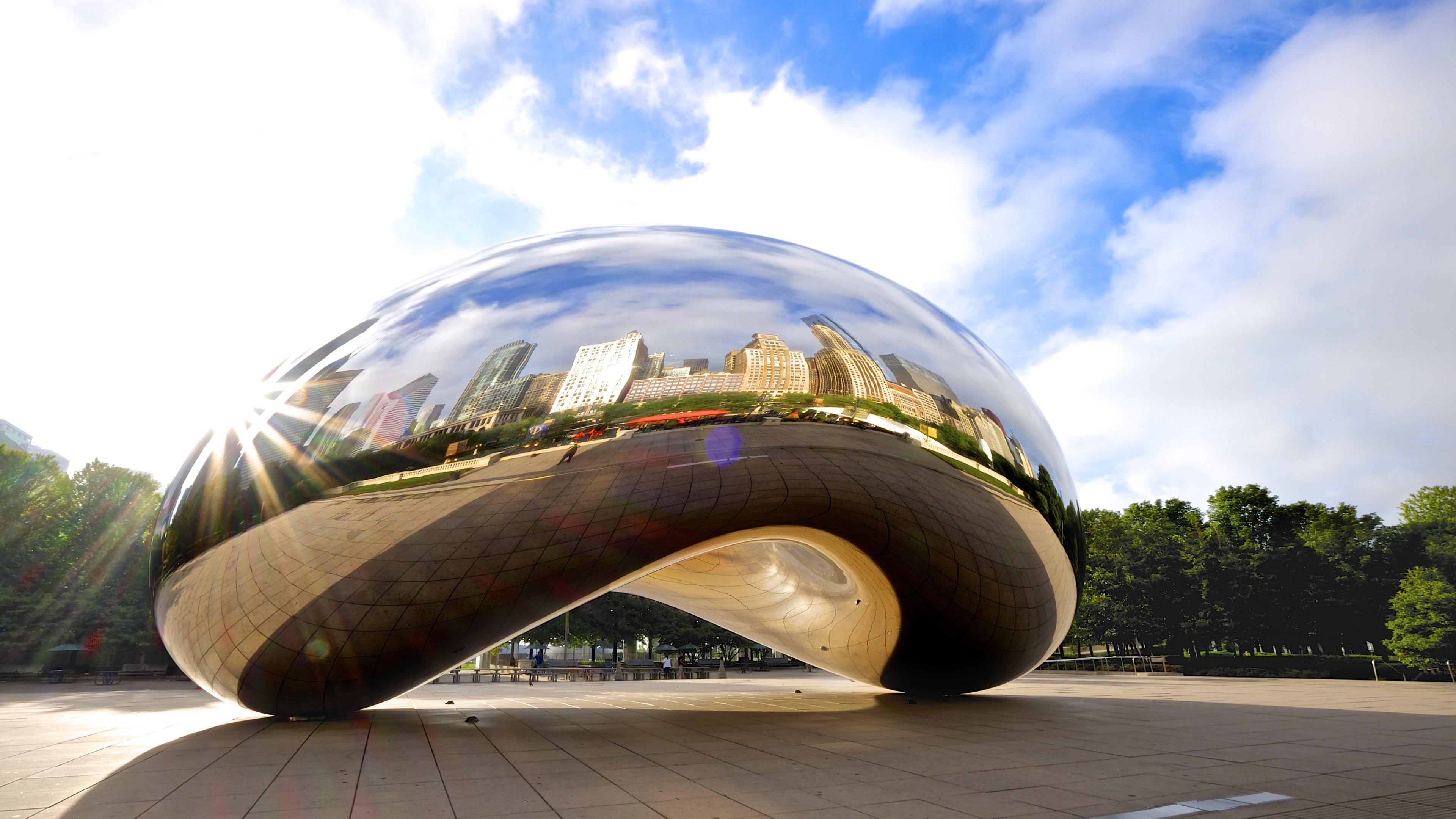 Chicago Cloud Gate, Widescreen HD Wallpaper, 3840x2160 4K Desktop