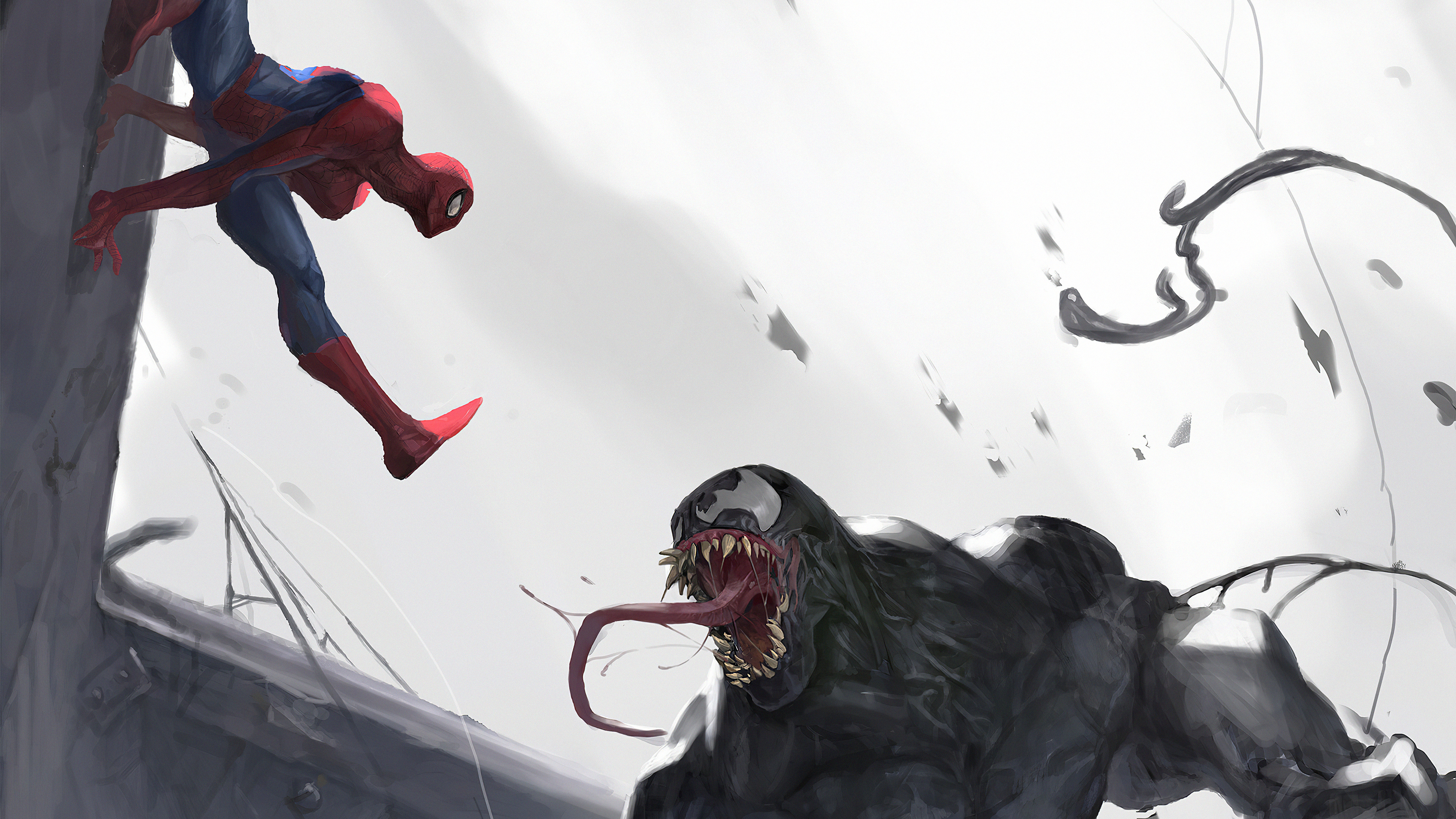Spider-Man, Venom, Symbiote tendrils, 4K Desktop wallpaper