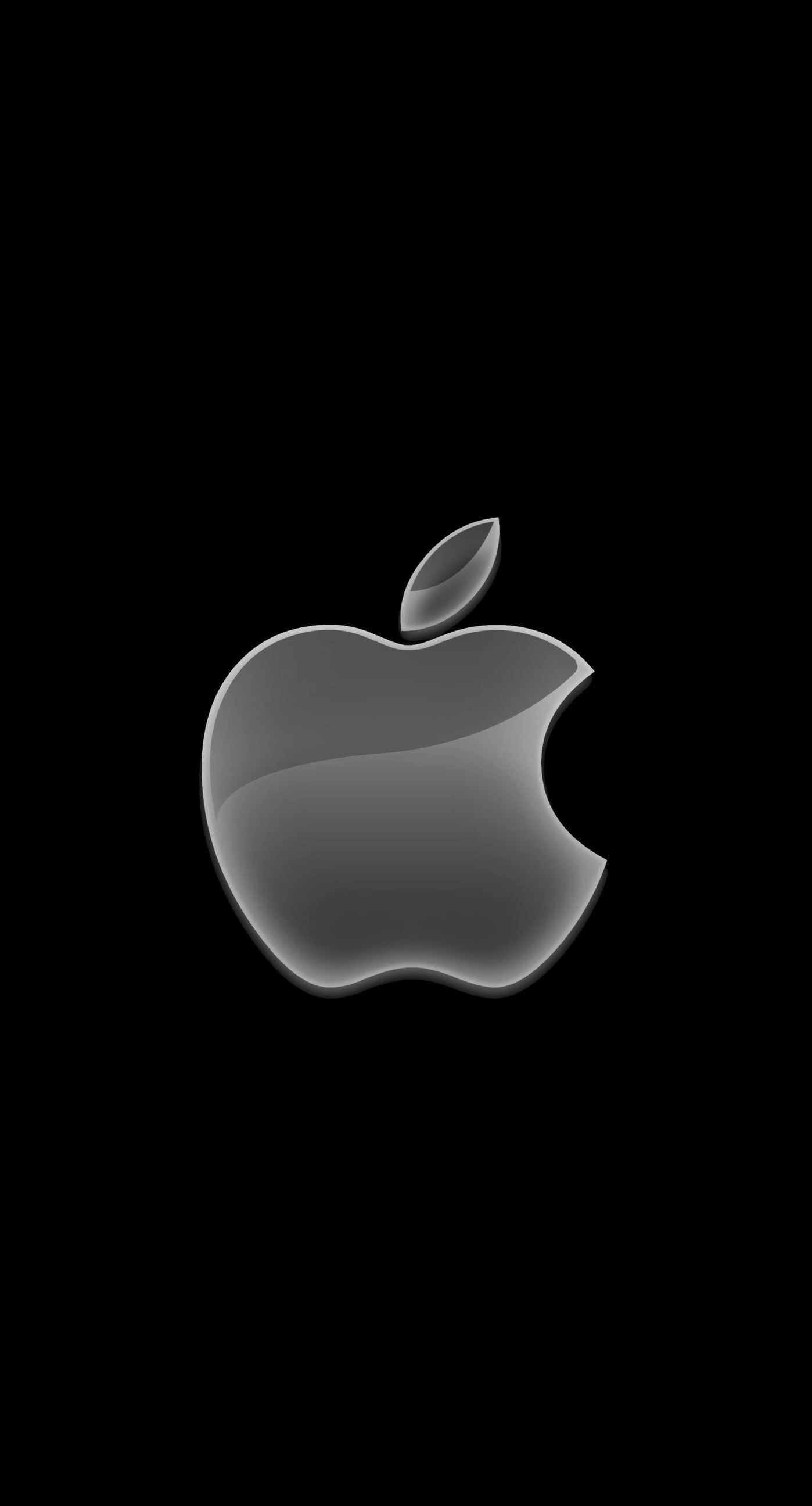 Apple Logo, Black cool wallpapers, iPhone 7 Plus, Blue, 1400x2600 HD Phone