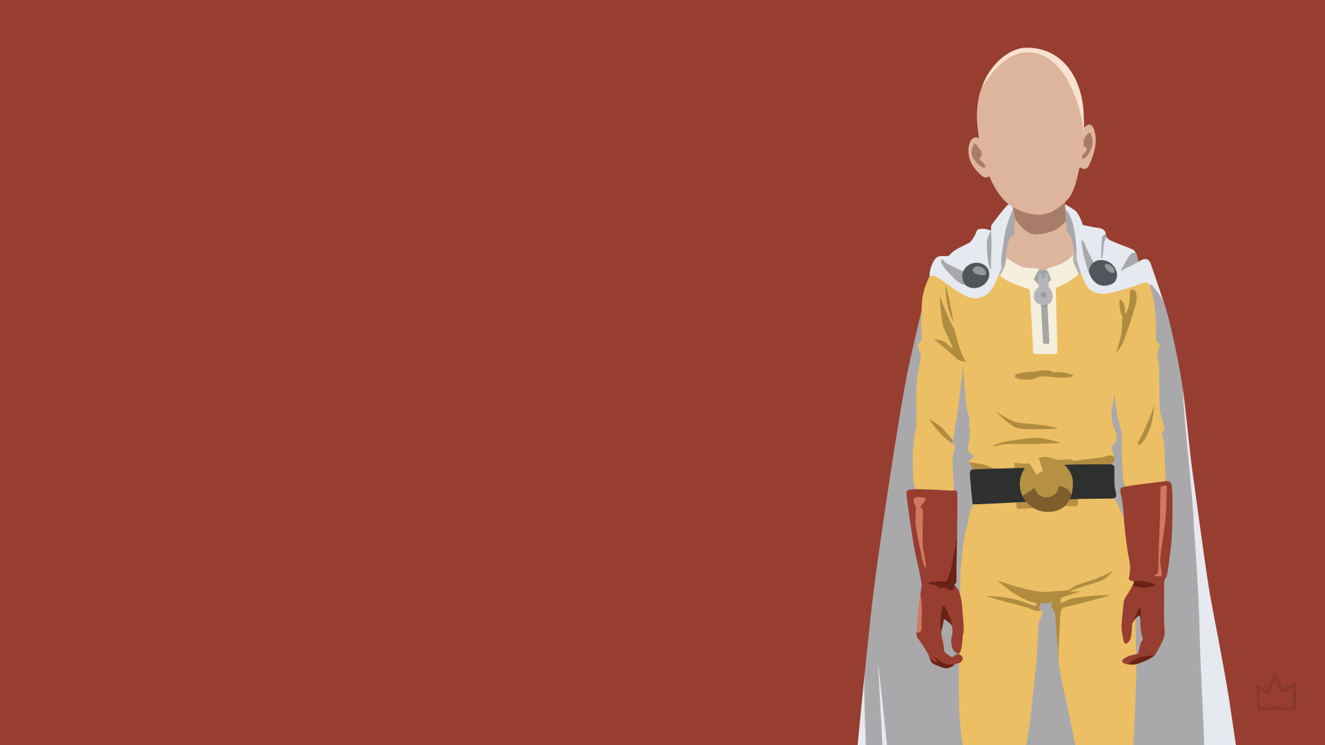 Saitama, One-Punch Man hero suit, Minimalist vector illustration, Full HD Desktop wallpaper