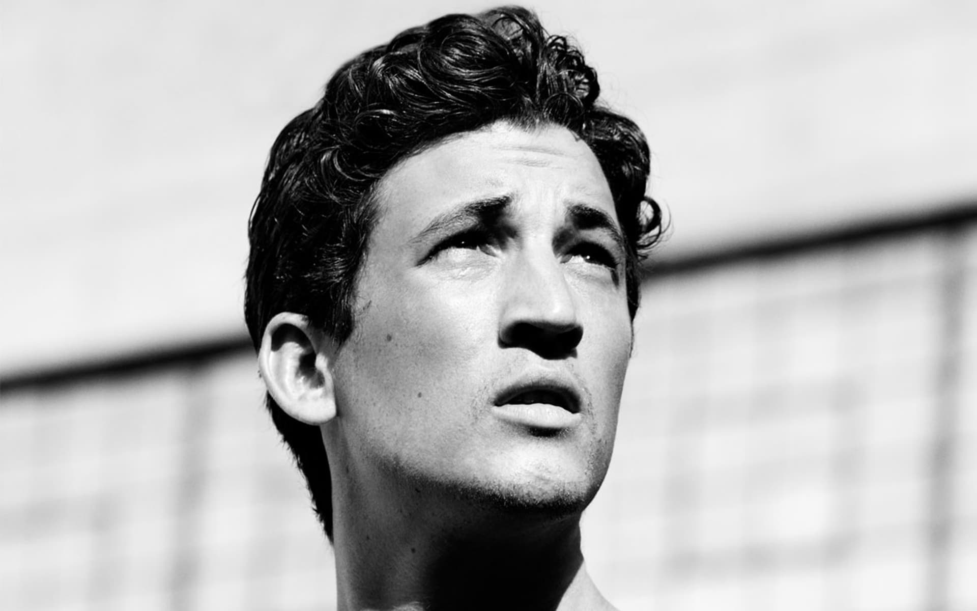 Miles Teller, Monochrome, Face, Wallpaper, 1920x1200 HD Desktop