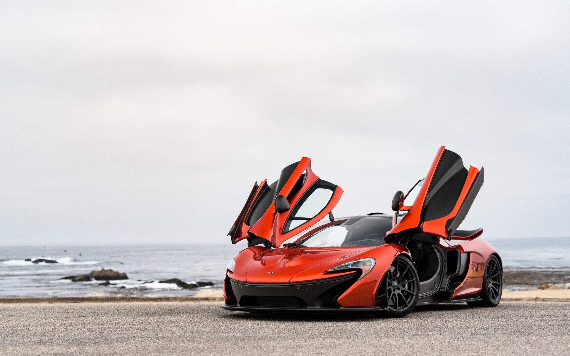 McLaren P1, Orange supercar, Black wheels, Desktop background, 1920x1200 HD Desktop