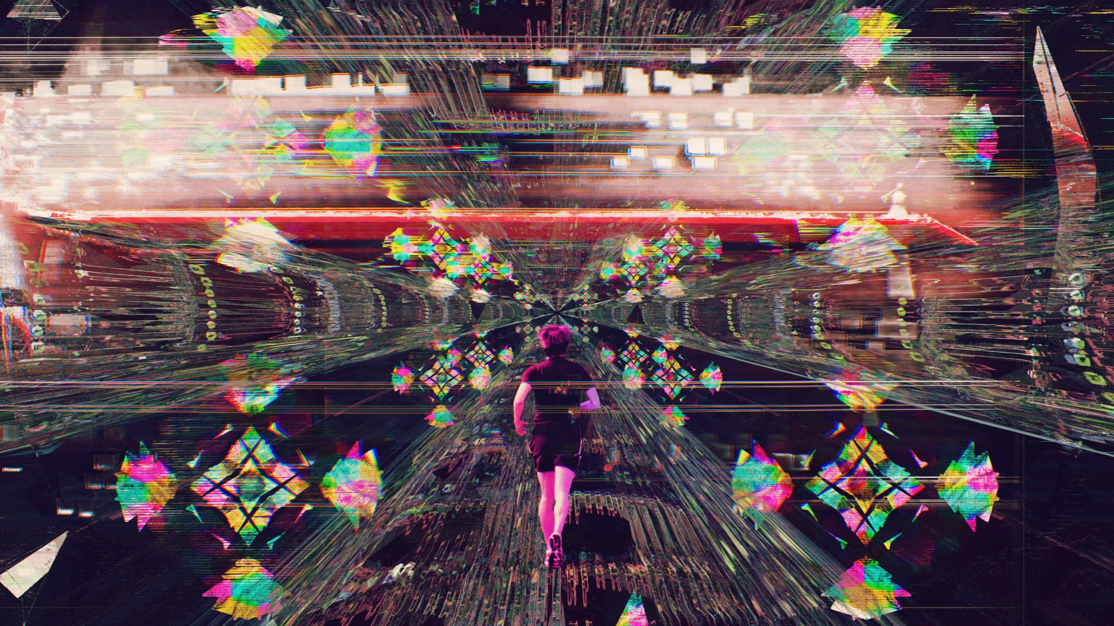 Artistic glitch wallpapers, Abstract backgrounds, Visual distortions, Unique expressions, 3840x2160 4K Desktop