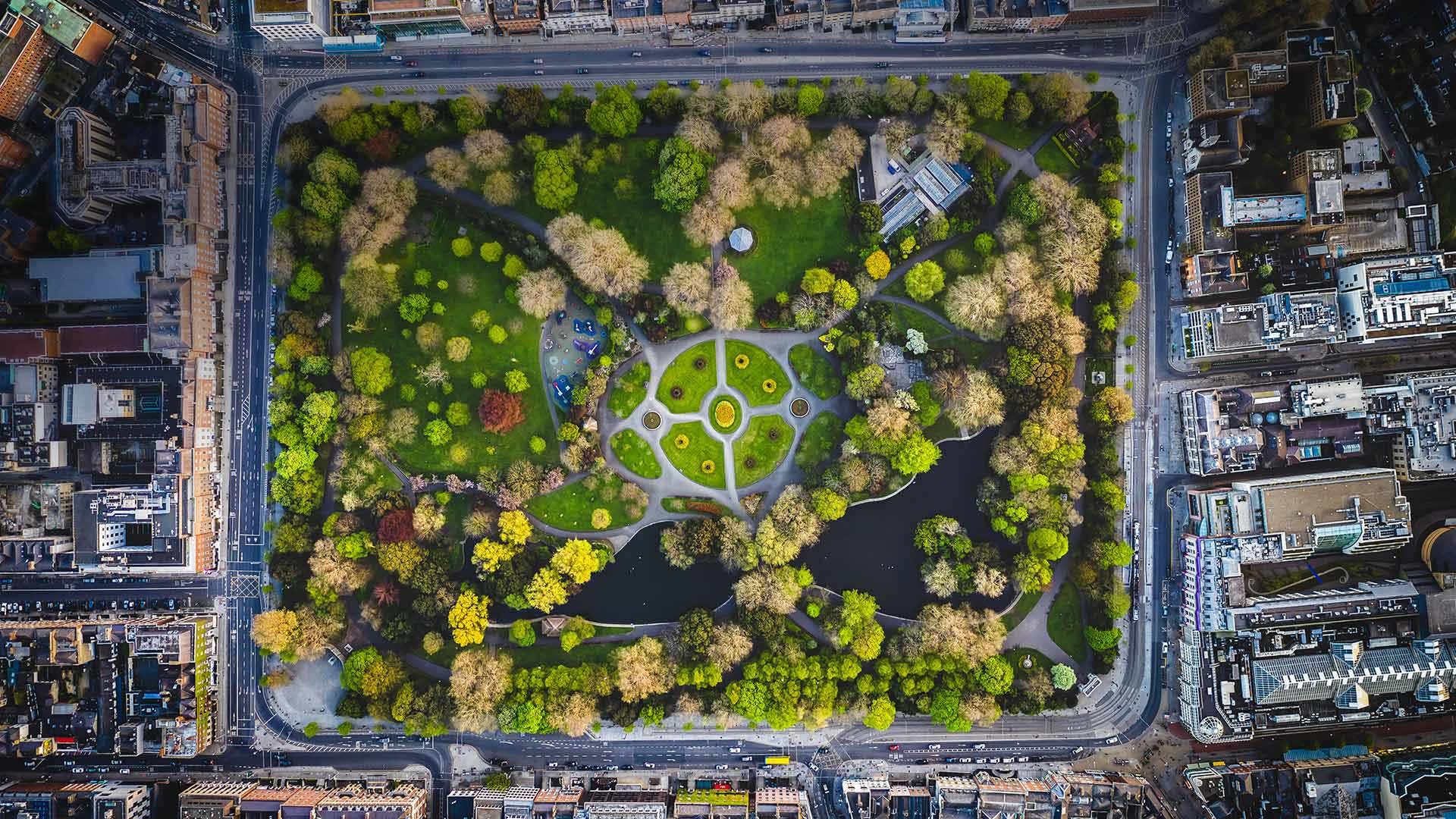 St. Stephen's Green, Serene park, Urban oasis, Natural beauty, 1920x1080 Full HD Desktop