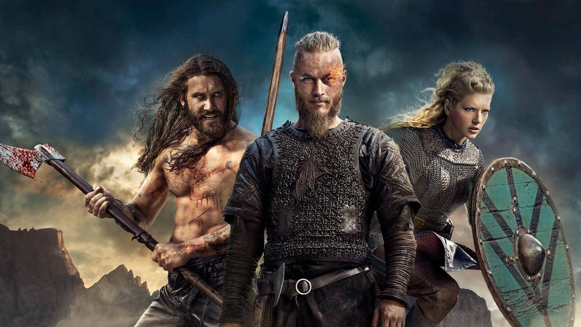 Ragnar Lothbrok, Lagertha, Rollo, Vikings TV series, Full HD Desktop wallpaper