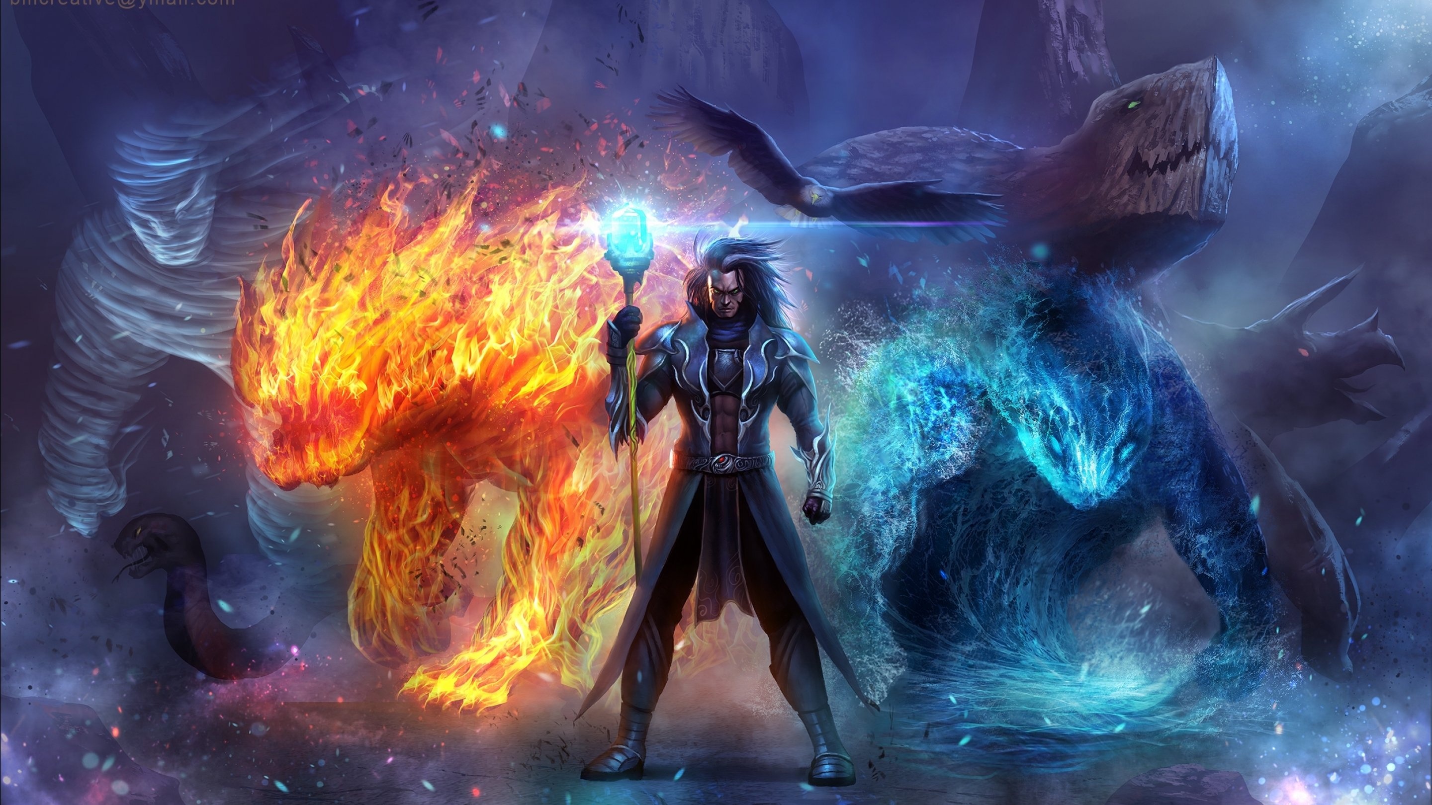 Fantasy mage wizard, Sorcerer art, Artwork magic, Desktop backgrounds, 2880x1620 HD Desktop