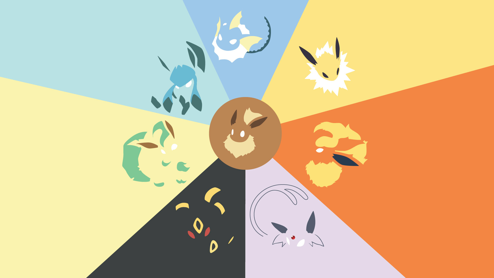 Minimalistic Glaceon artwork, Pokmon evolution line, Eeveelutions, Amberen forest, 1920x1080 Full HD Desktop