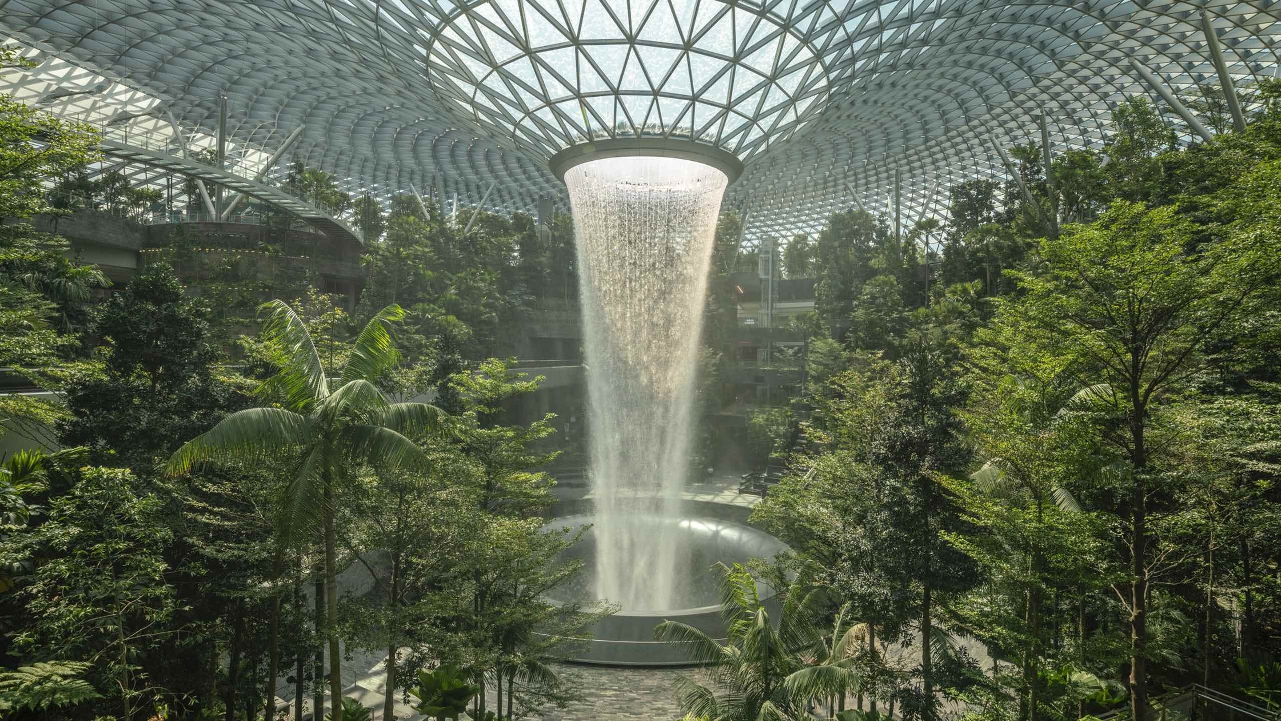 Singapore Changi, most beautiful airport, even prettier, live, 2560x1440 HD Desktop