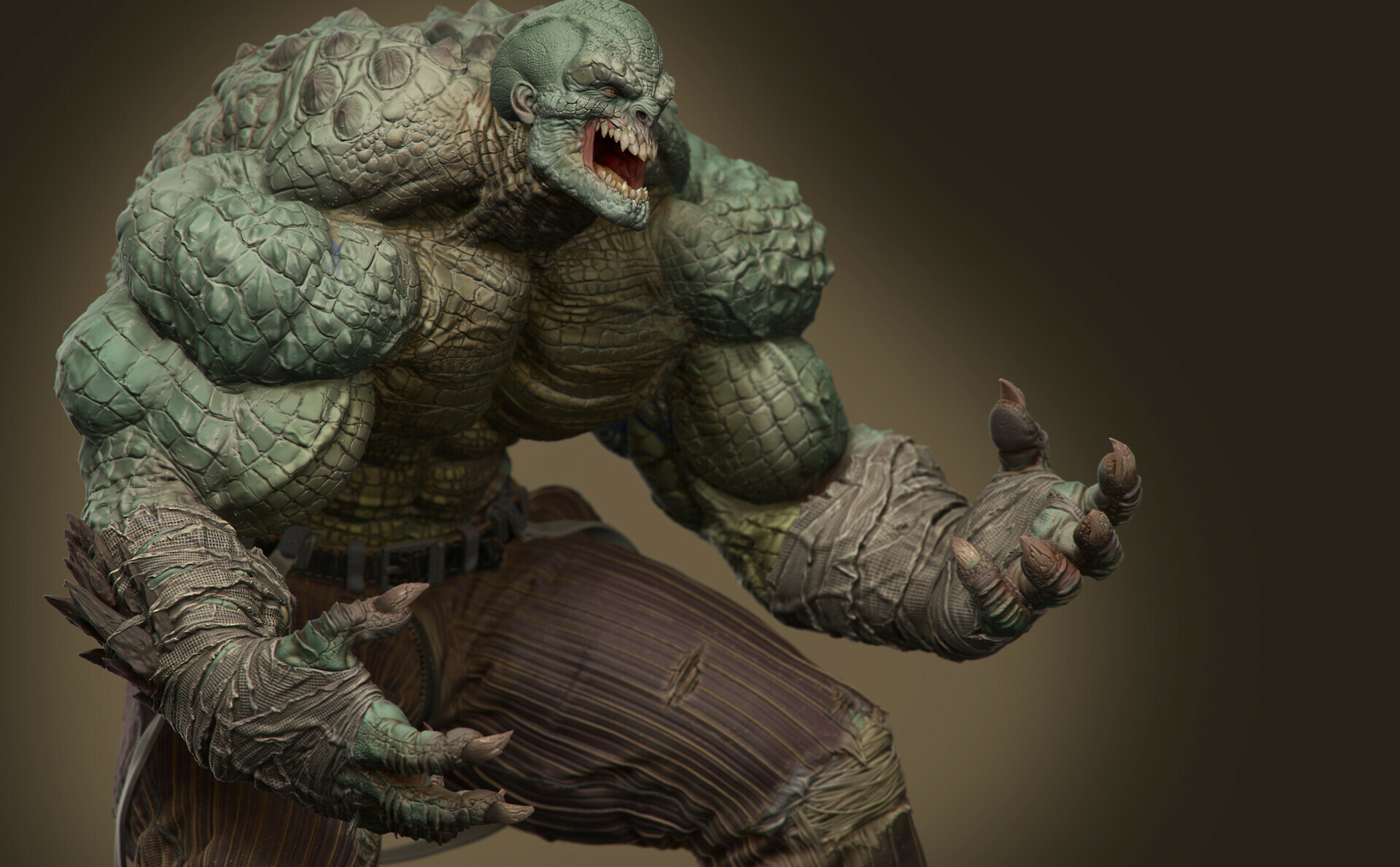 Killer Croc comics, Reptilian villain, Batman's adversary, Savage brute, 1920x1190 HD Desktop