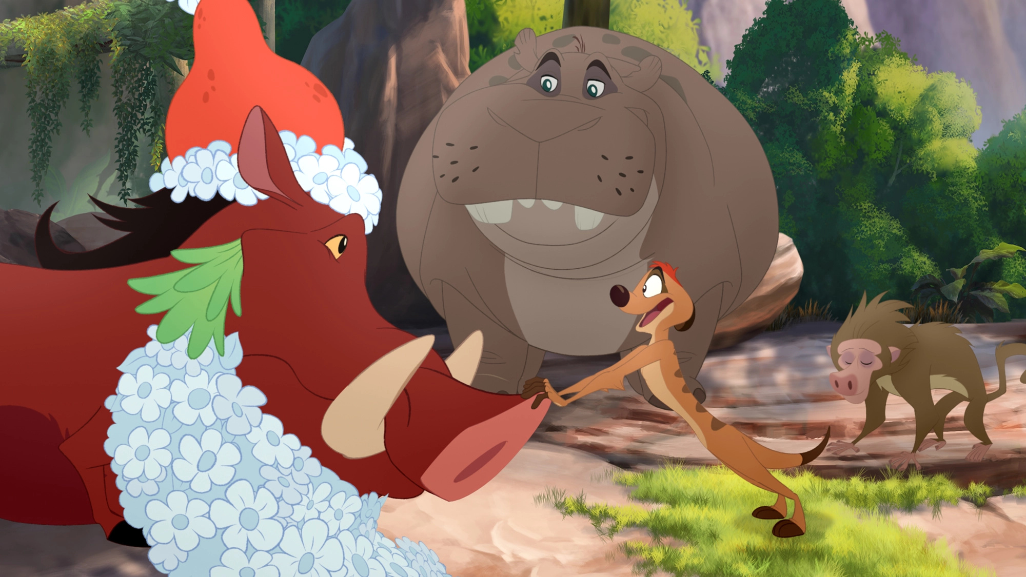 Timon and Pumbaa TV Series, Christmas celebration, Lion Guard, Den of Geek, 2000x1130 HD Desktop