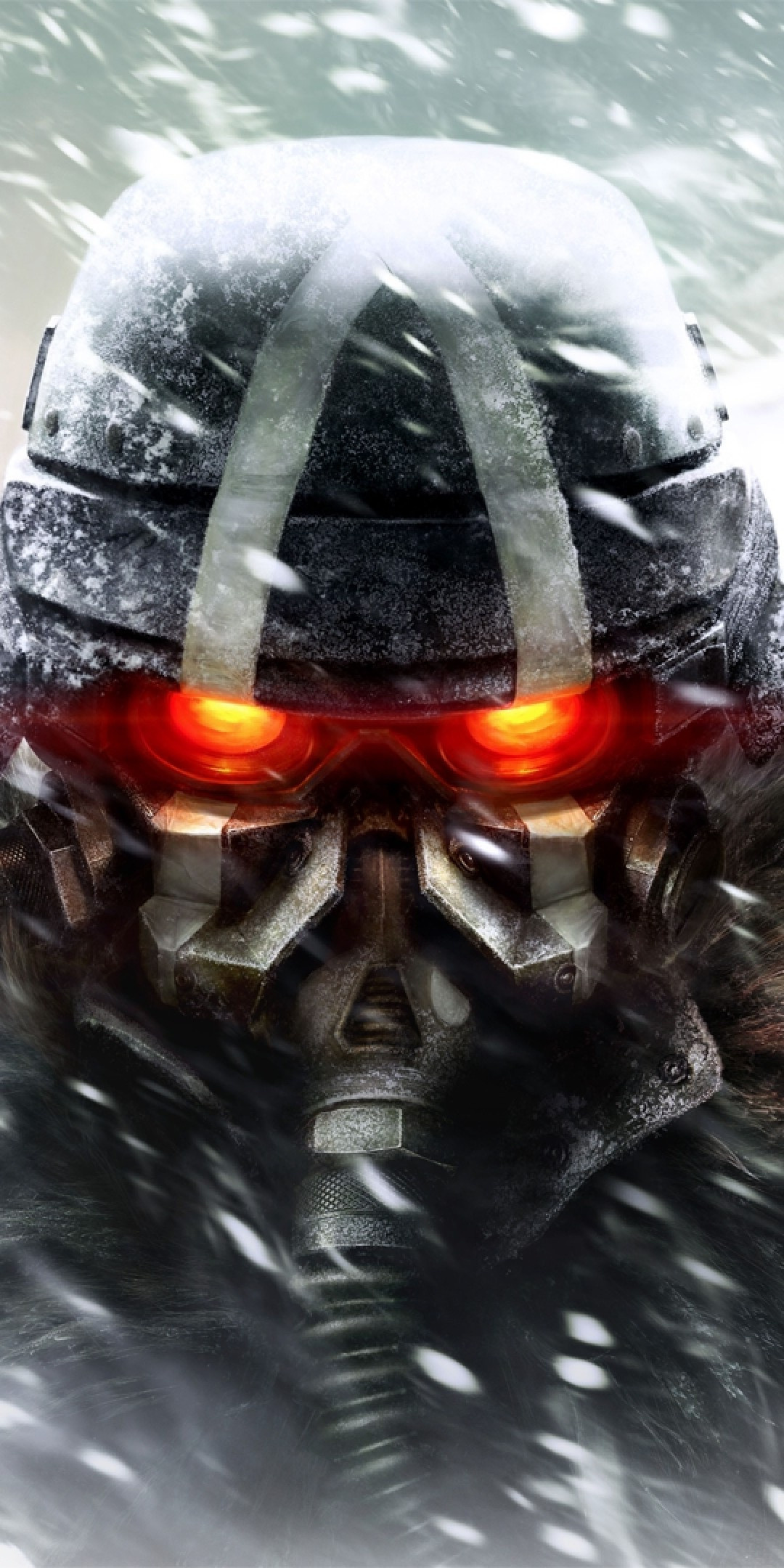 Killzone Shadow, Artwork wallpaper, Snowy landscapes, Scary gas mask, 1080x2160 HD Phone