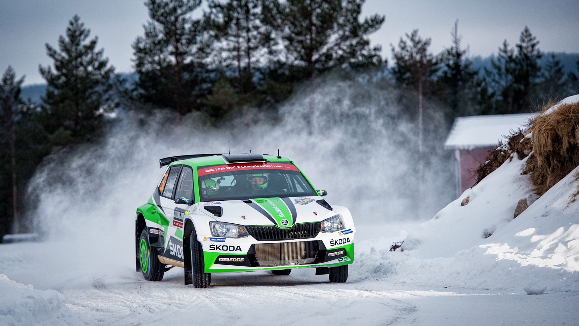 Skoda Fabia, Rally Sweden, Winter wonderland, Scandinavian challenge, 1920x1080 Full HD Desktop