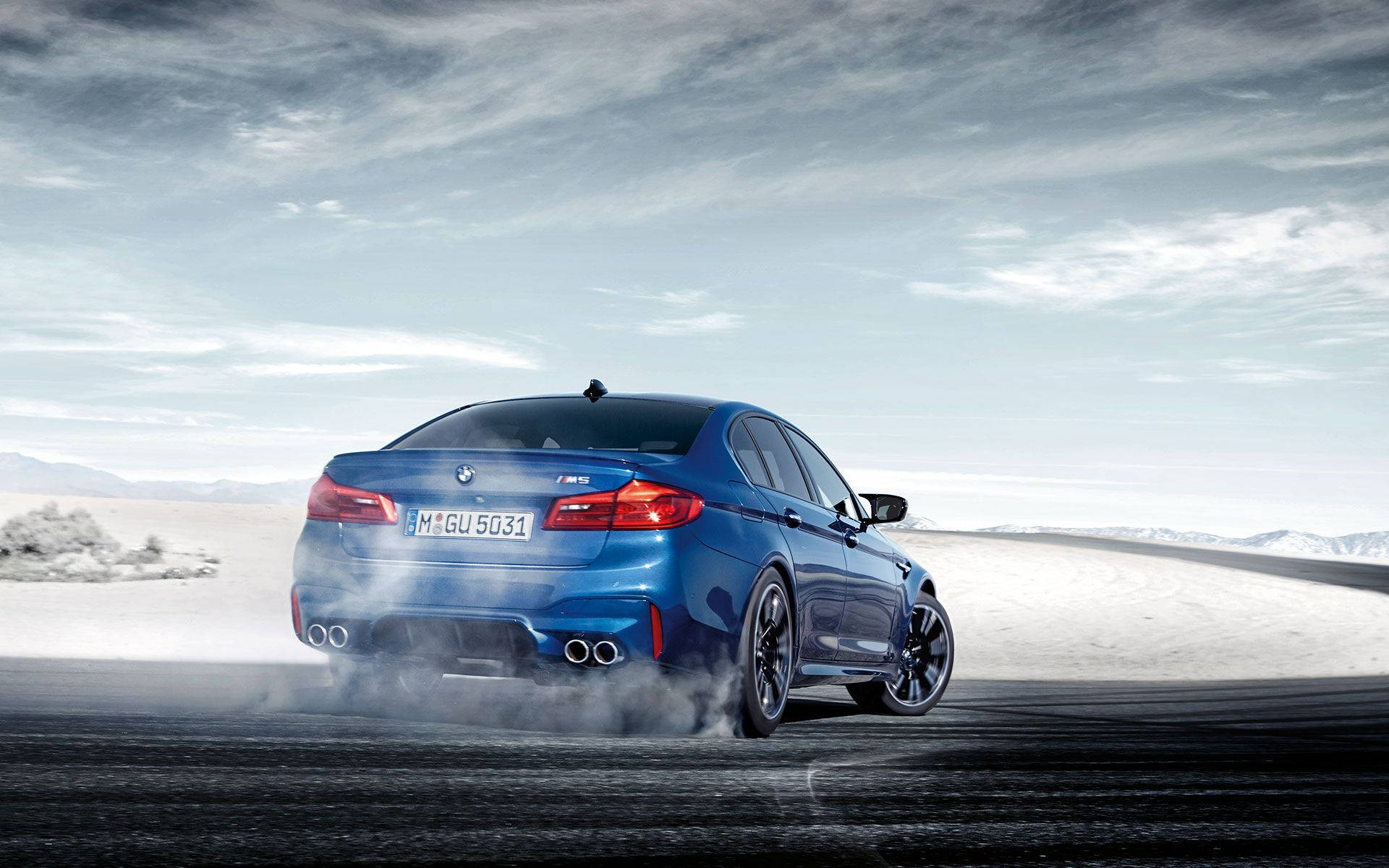 BMW M5 F90, drifting tire smoke, M GU 5031, HD Desktop wallpaper