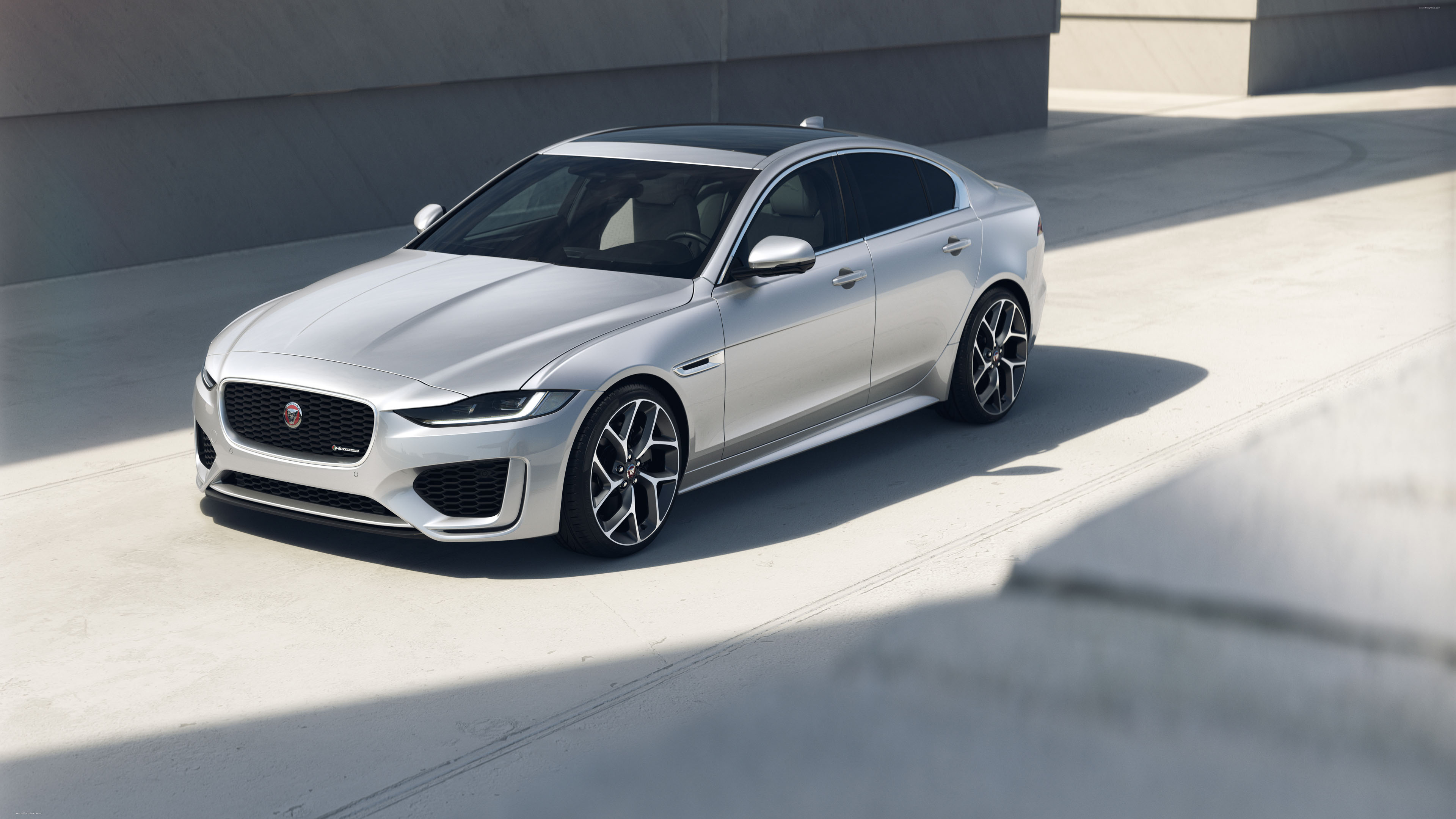 Jaguar XF, R Black Pack edition, Striking silver finish, Performance-driven, 3840x2160 4K Desktop