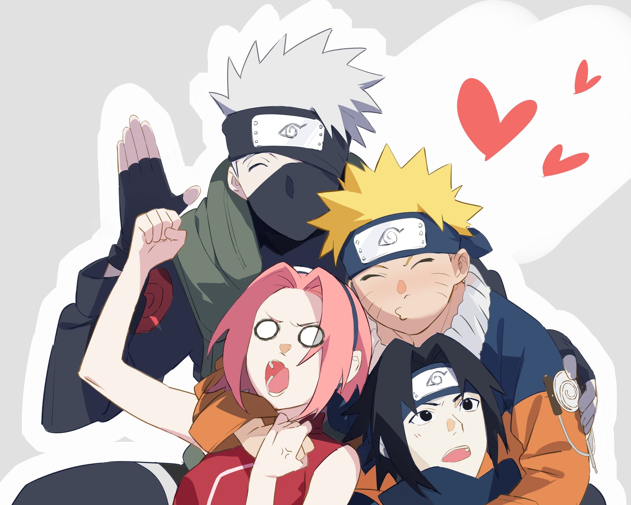 Kakashi Hatake, Naruto Uzumaki, Sakura Haruno, Sasuke Uchiha, HD Desktop wallpaper
