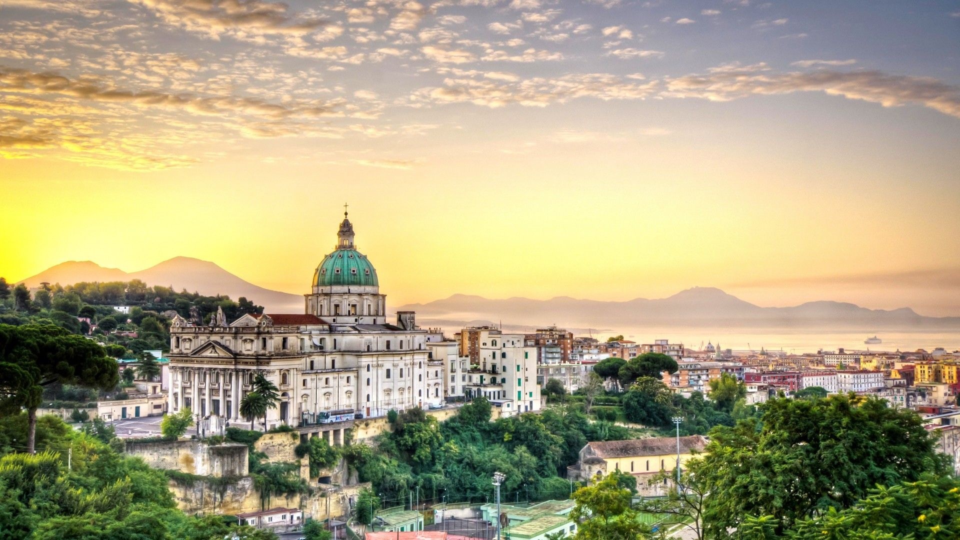 Naples sky clouds, Architectural marvels, Boutique hotels, Cityscape beauty, 1920x1080 Full HD Desktop