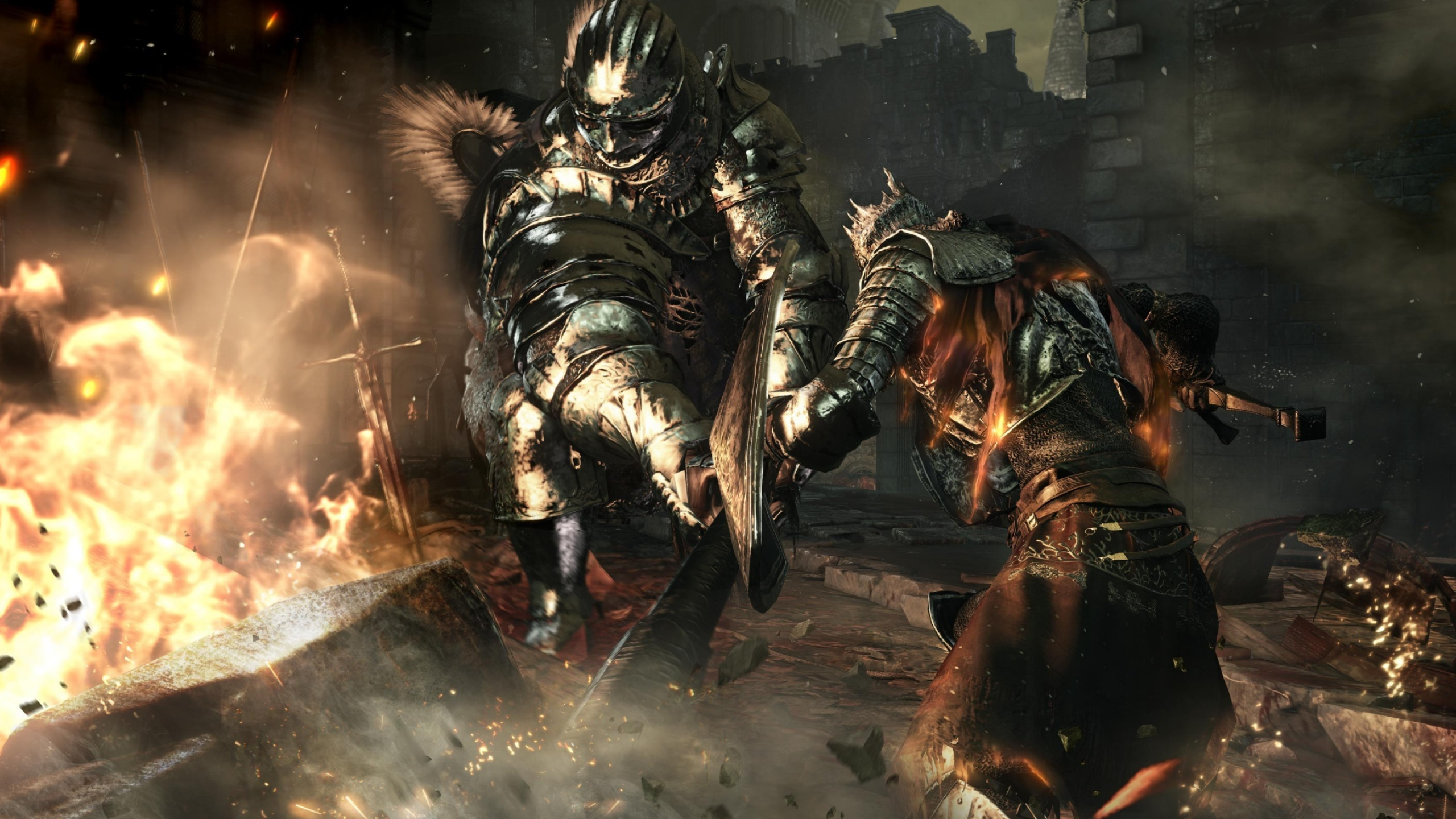 Winged Knight, Ashen One, High Wall of Lothric, HD Desktop wallpaper