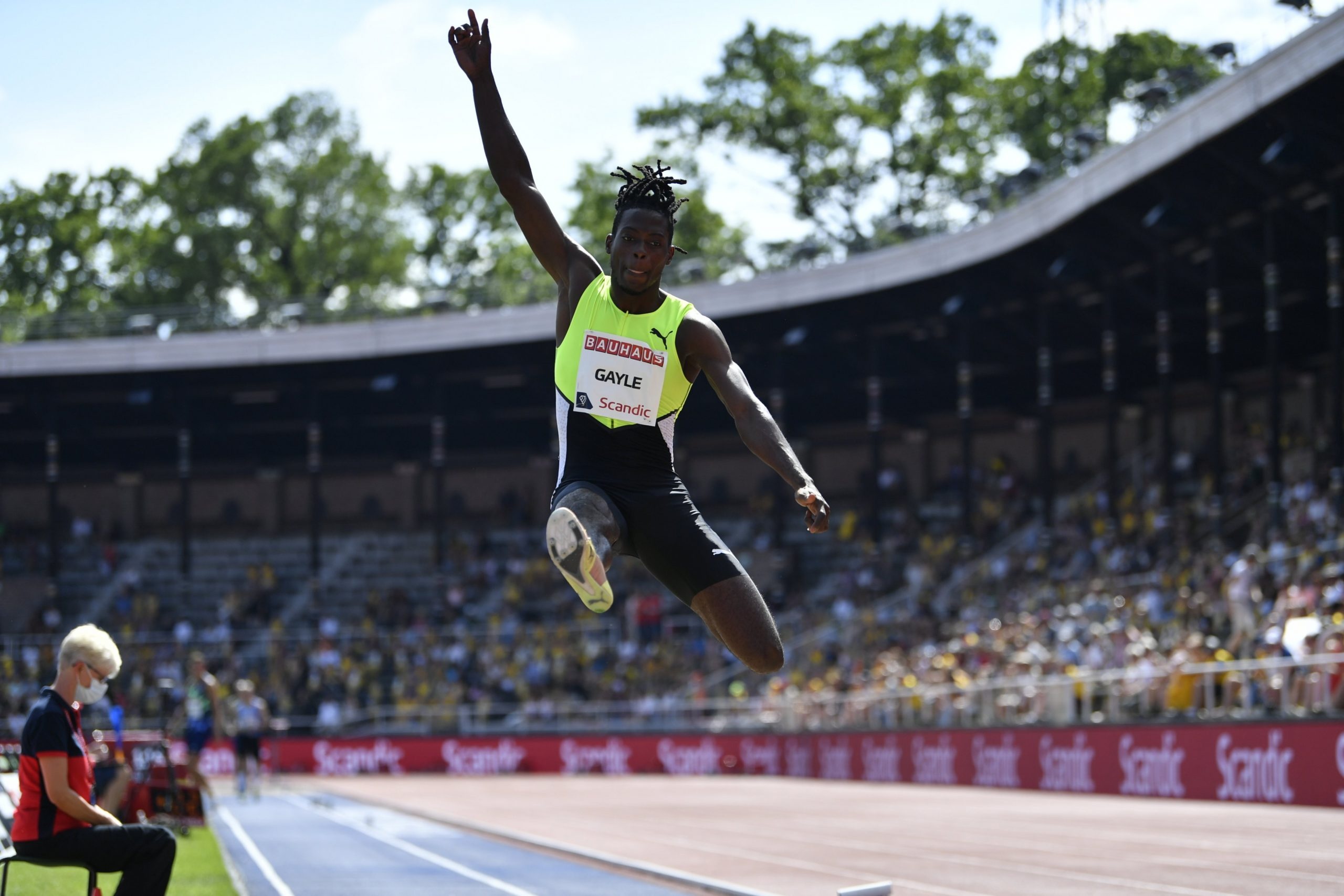 Tajay Gayle, Big jump, Stockholm Diamond League, Track and field, 2560x1710 HD Desktop