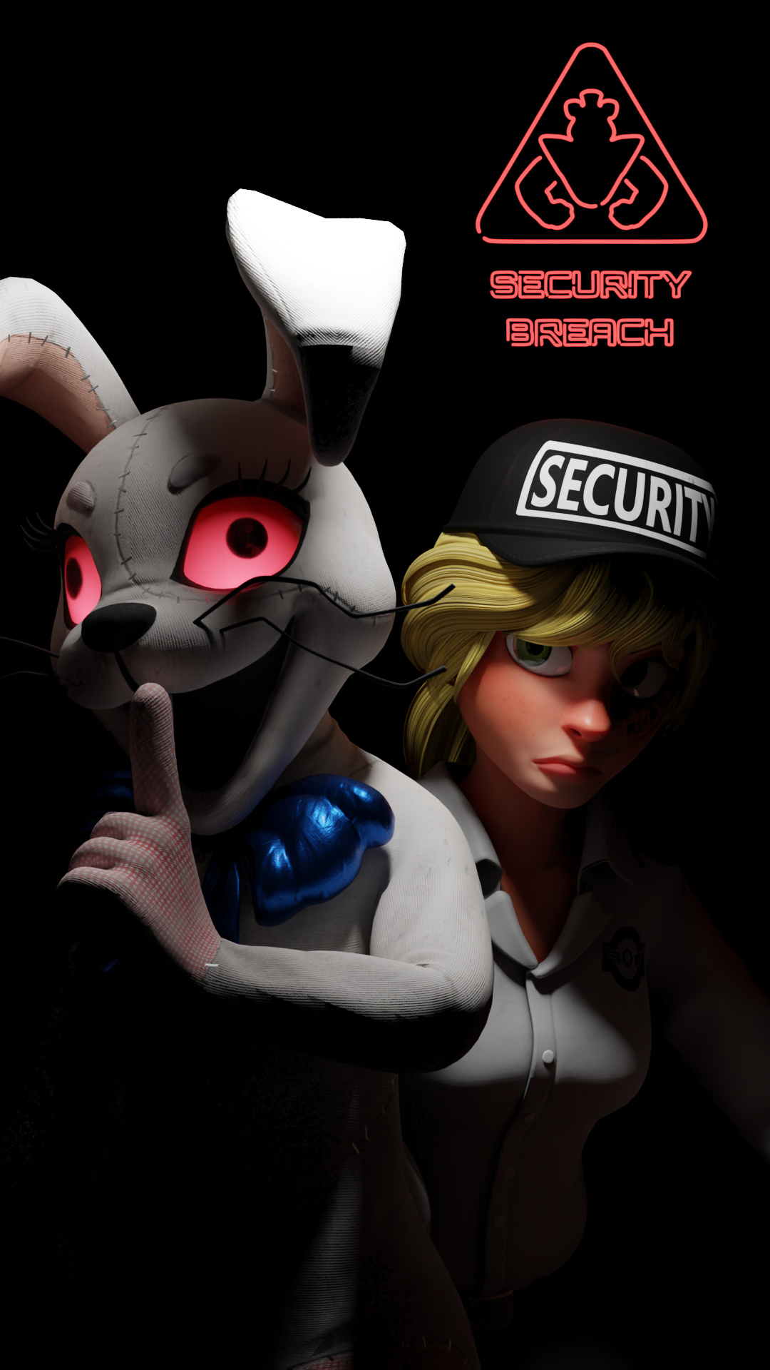 Vanny, Vanessa, Security Breach neon logo, Full HD Phone wallpaper